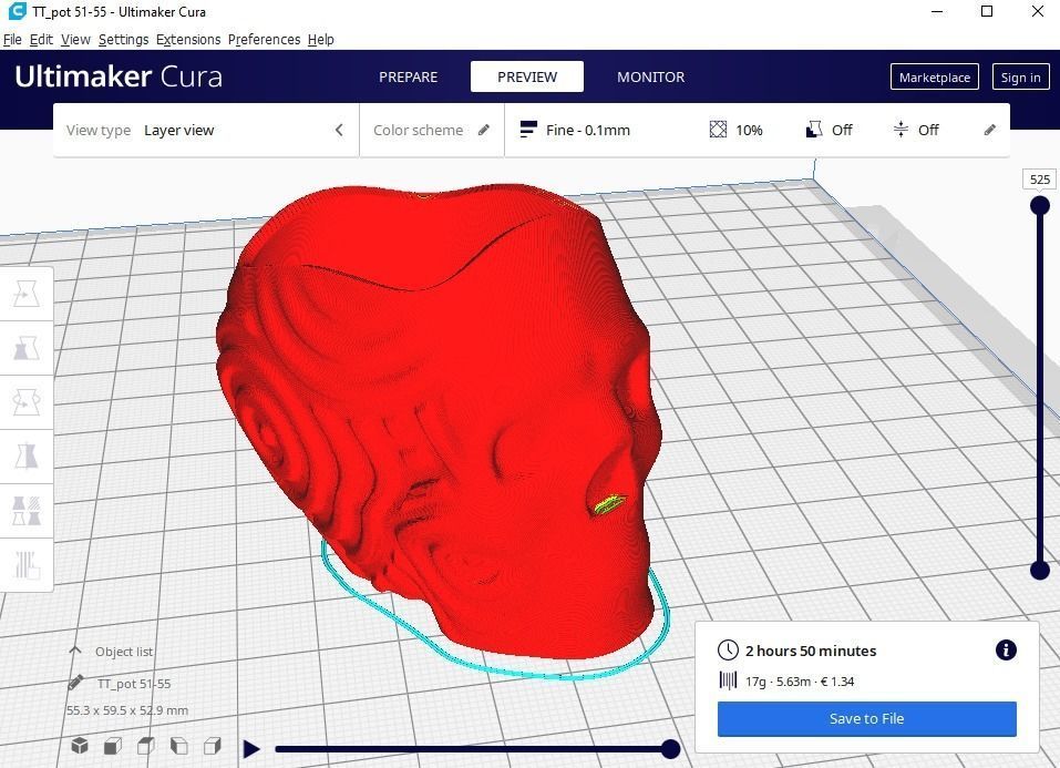 plant pot planter skull 53 3D print model_7