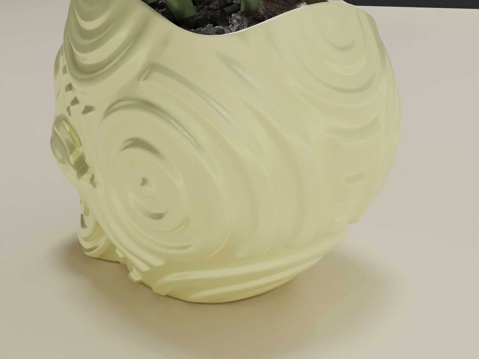 plant pot planter skull 53 3D print model_11