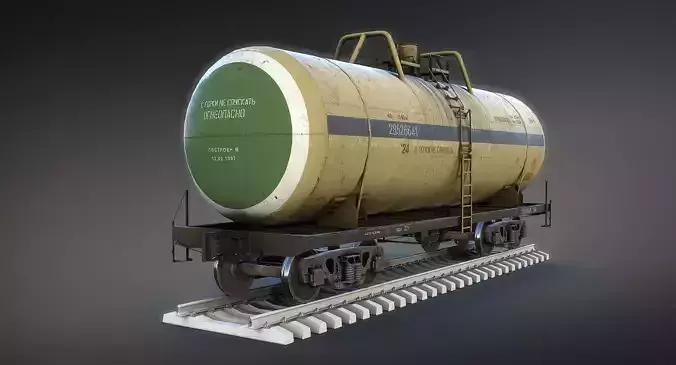 Railroad Tank Car Low-poly 3D model