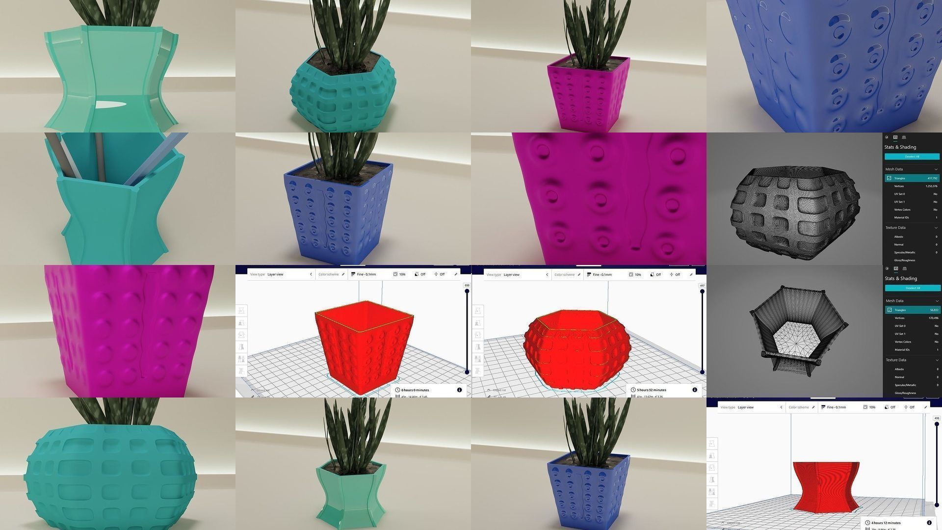 plant pot colection 1-50  3D Model Collection_5