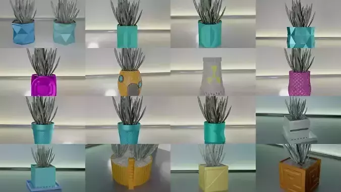 plant pot colection 1-50  3D Model Collection
