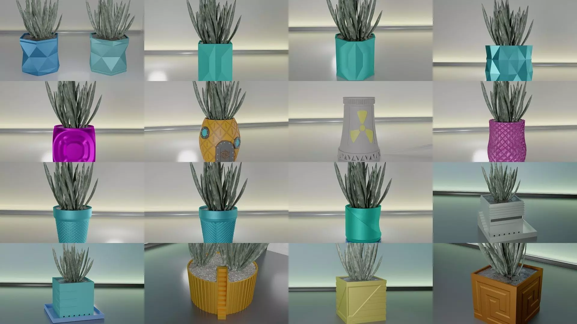 plant pot colection 1-50  3D Model Collection_0