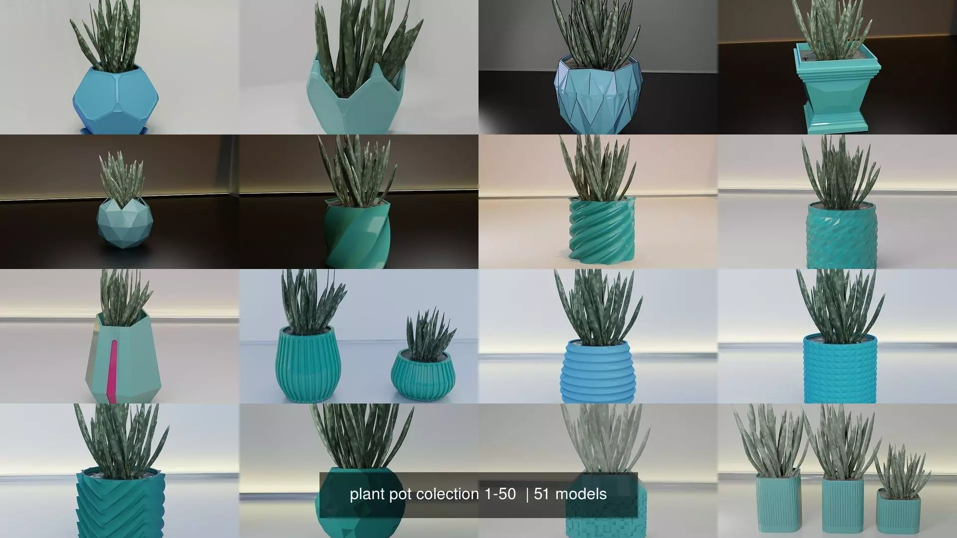 plant pot colection 1-50  3D Model Collection_1