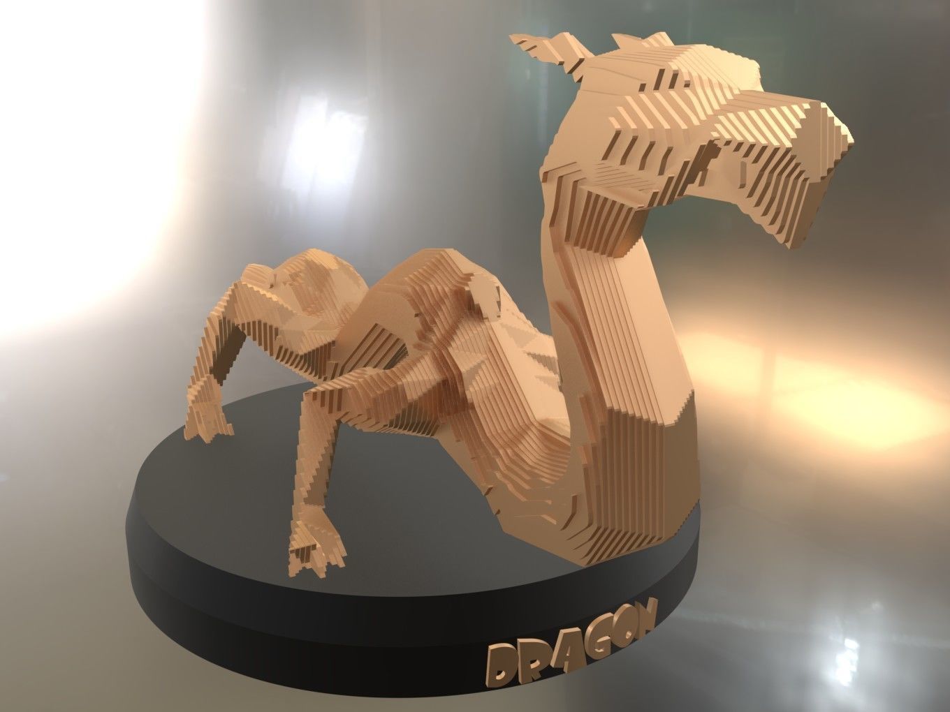 Parametric Dragon Low-poly 3D model_1