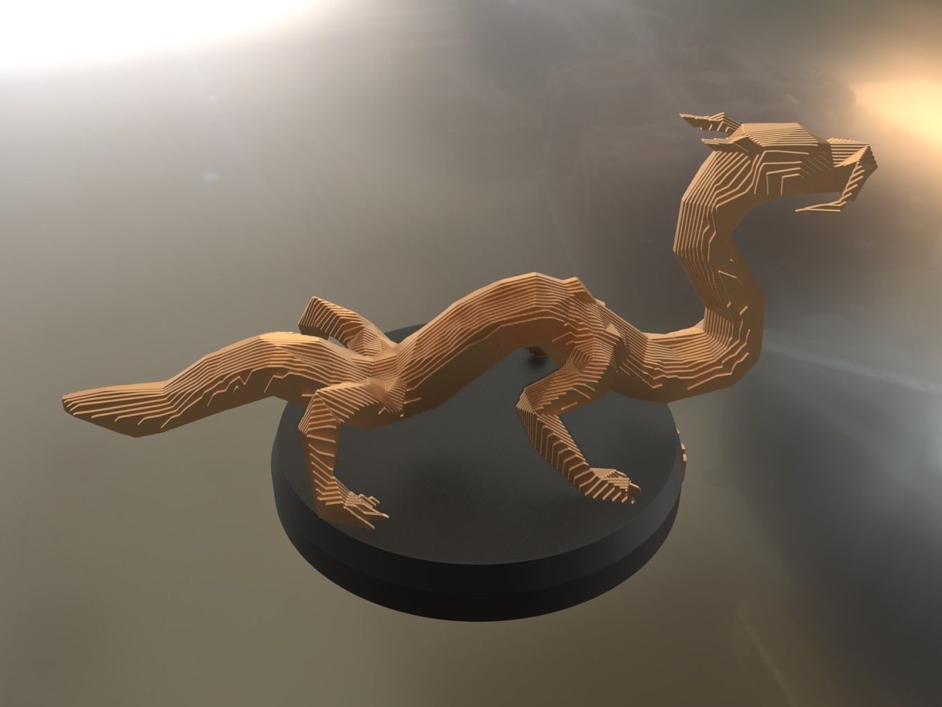 Parametric Dragon Low-poly 3D model_2