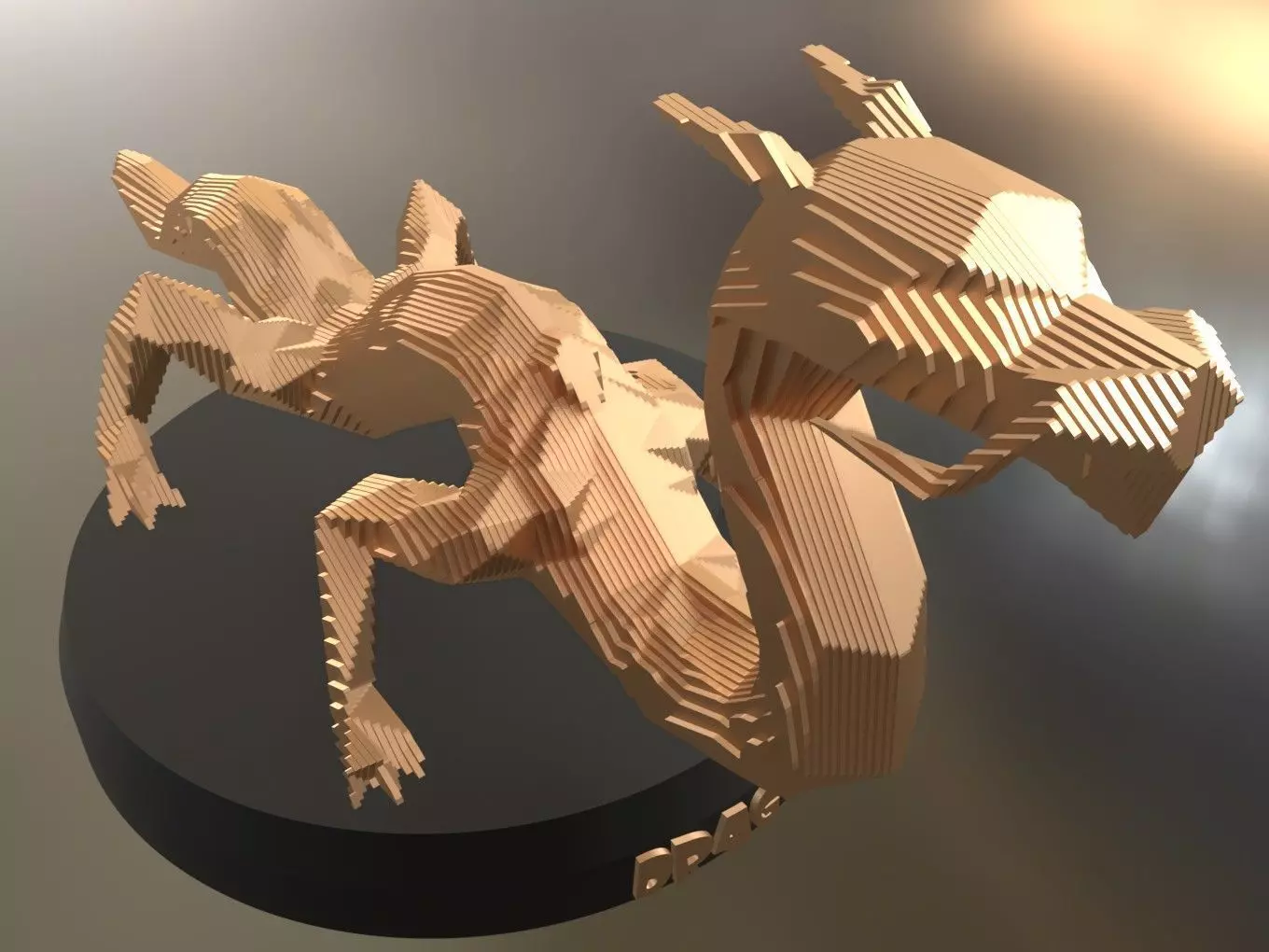 Parametric Dragon Low-poly 3D model_0