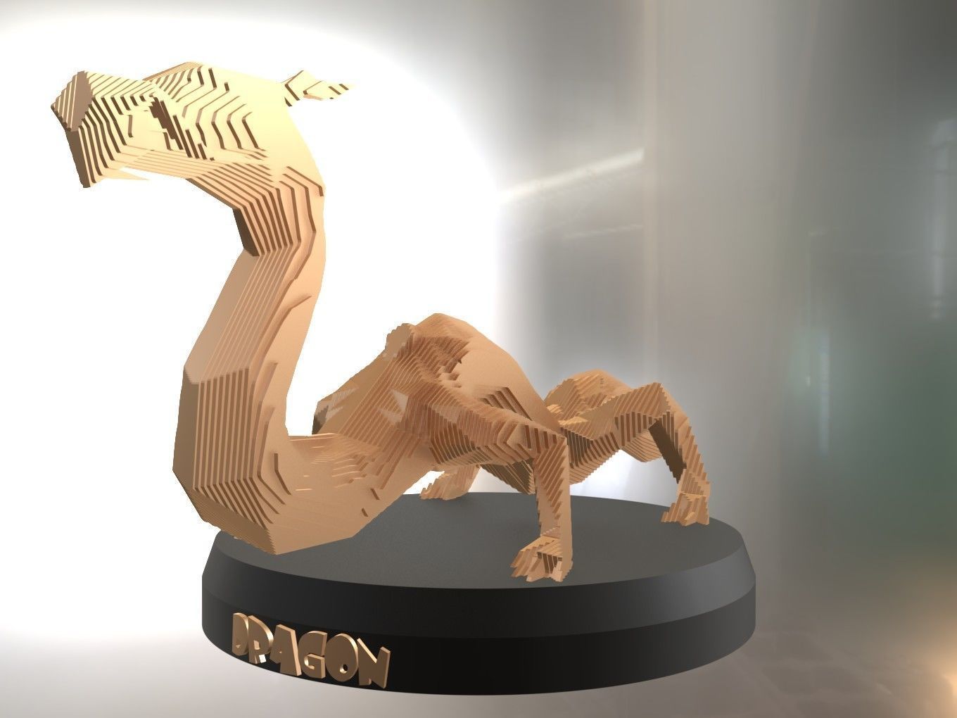 Parametric Dragon Low-poly 3D model_6