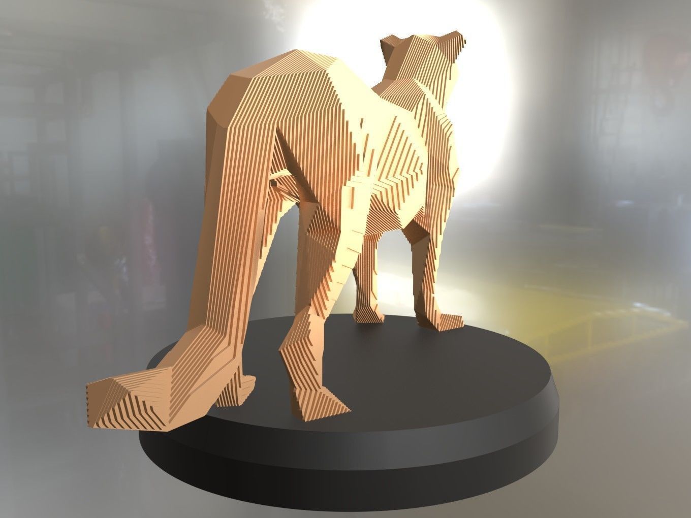 Parametric Leopard Low-poly 3D model_4
