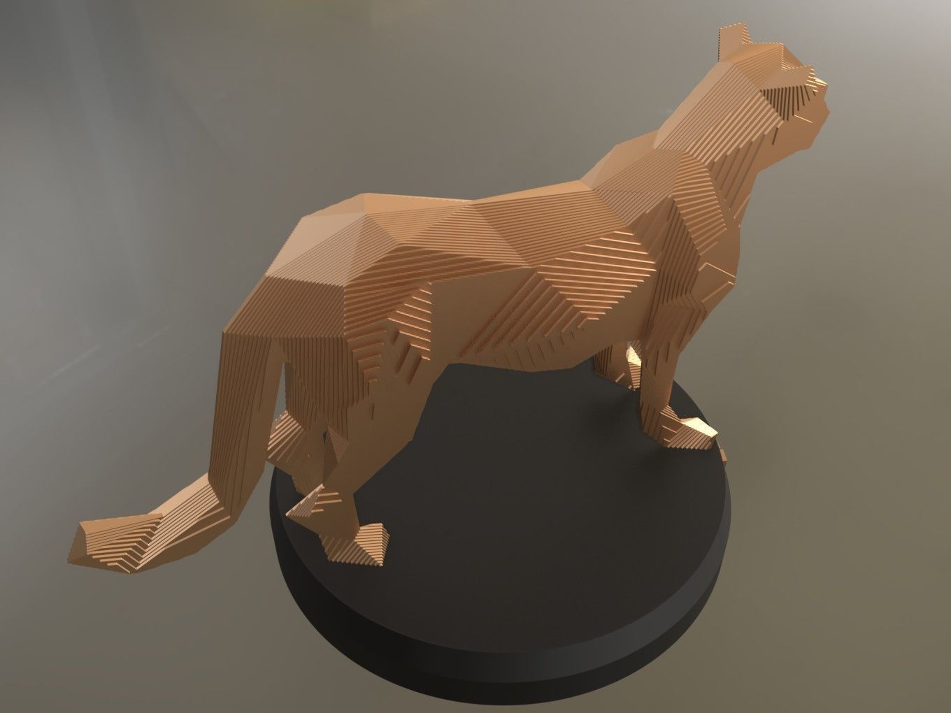 Parametric Leopard Low-poly 3D model_5