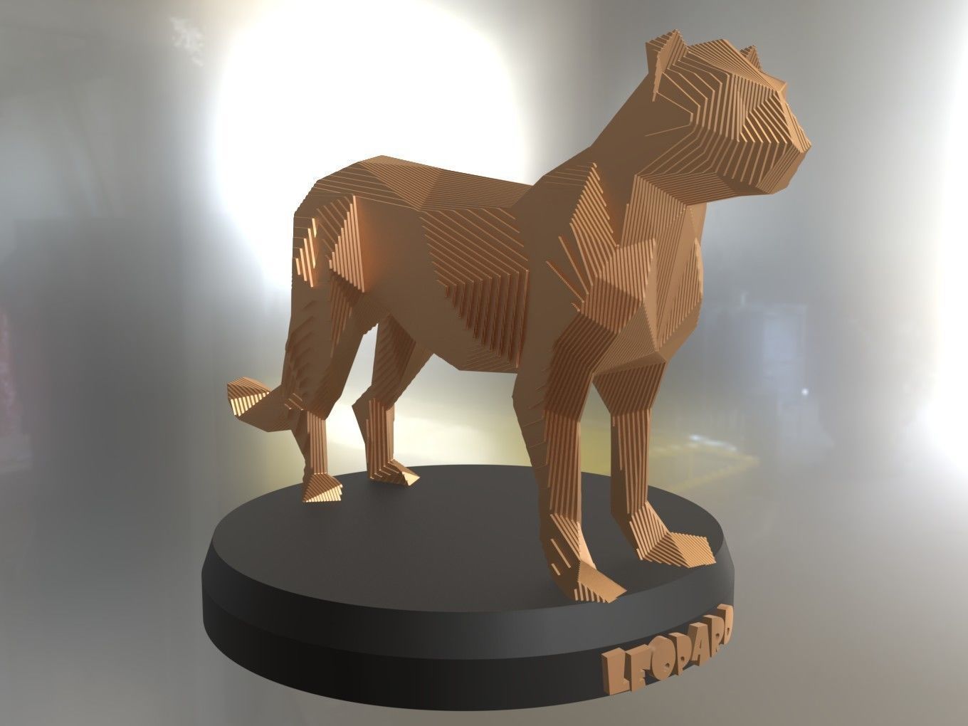 Parametric Leopard Low-poly 3D model_6