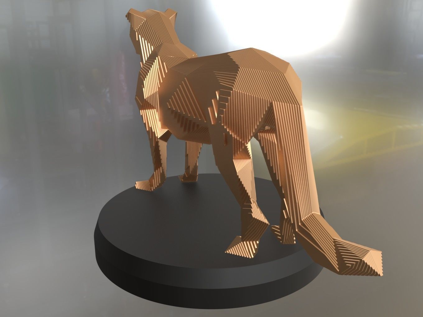 Parametric Leopard Low-poly 3D model_3