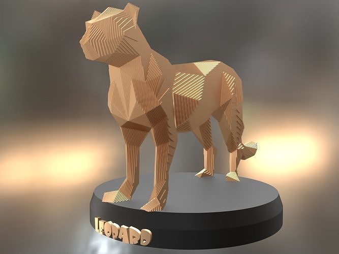 Parametric Leopard Low-poly 3D model