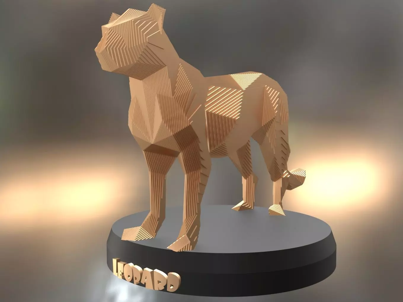 Parametric Leopard Low-poly 3D model_0
