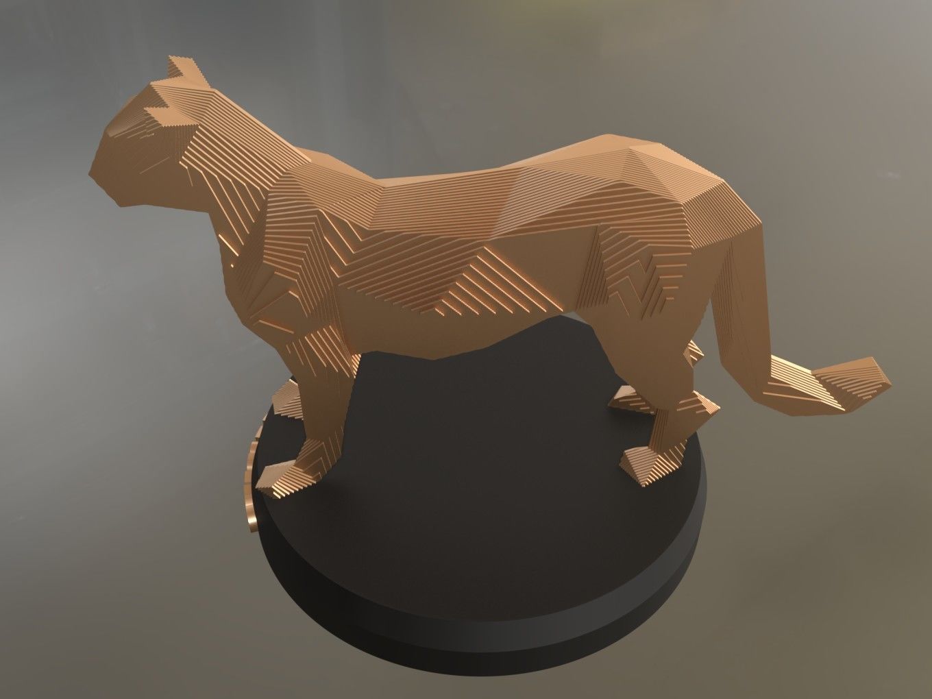 Parametric Leopard Low-poly 3D model_2