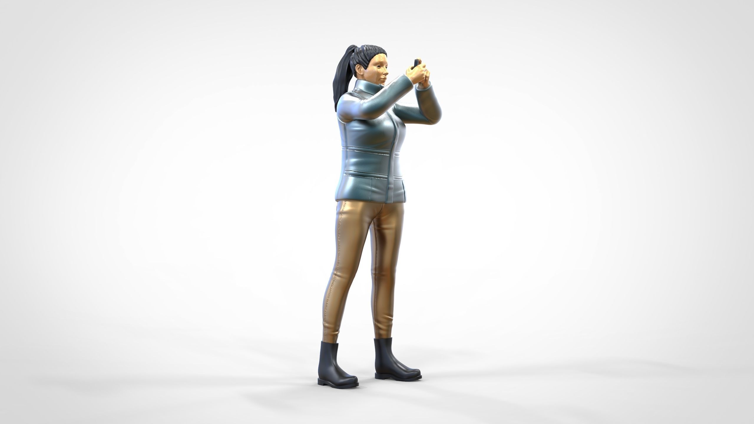 N9 Tourist on Ship taking photo with smartphone Camera 3D print model_31