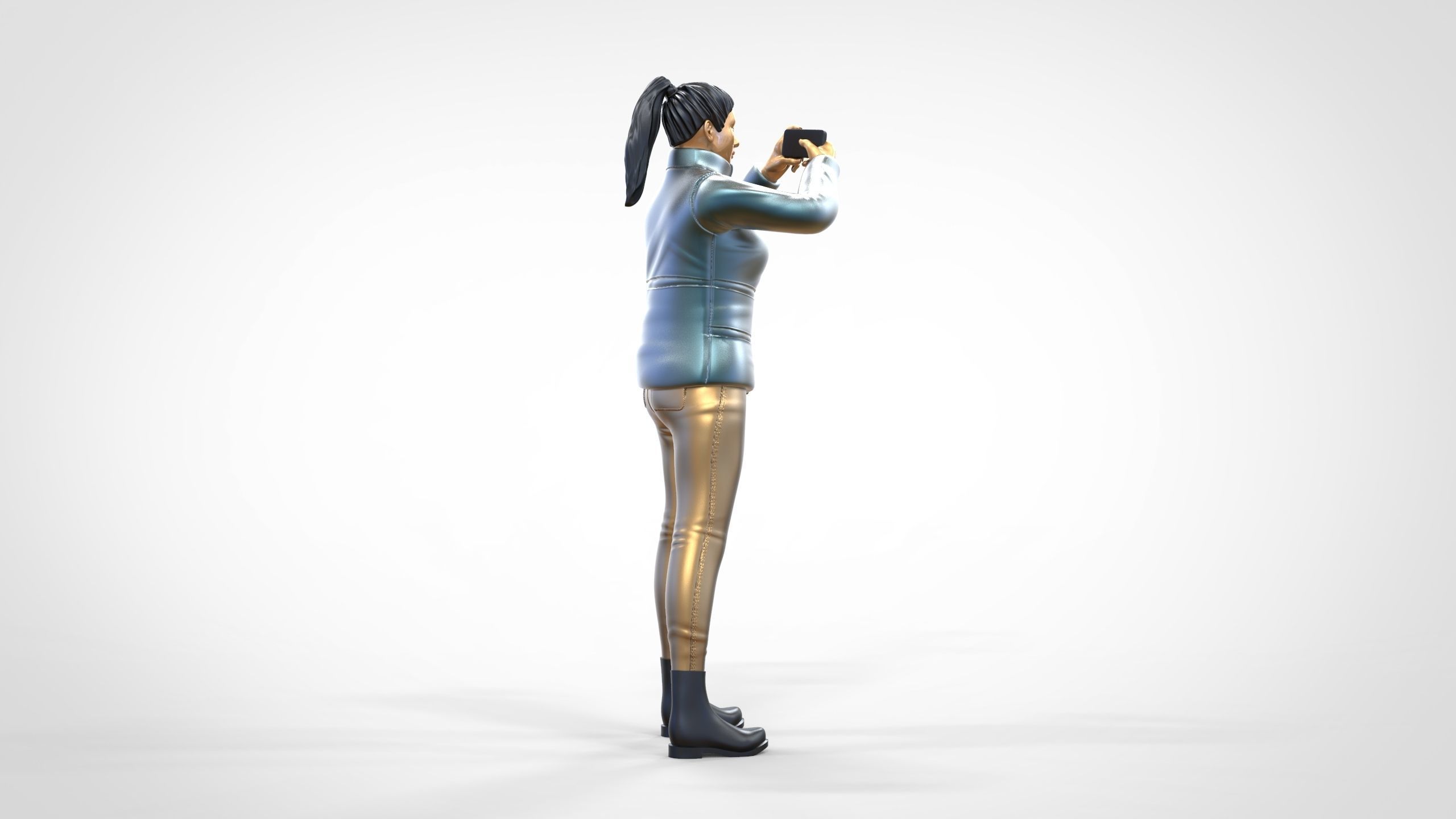 N9 Tourist on Ship taking photo with smartphone Camera 3D print model_5