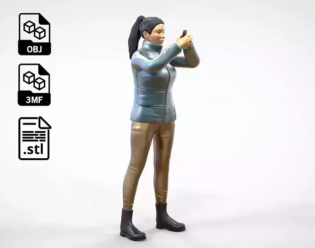 N9 Tourist on Ship taking photo with smartphone Camera 3D print model