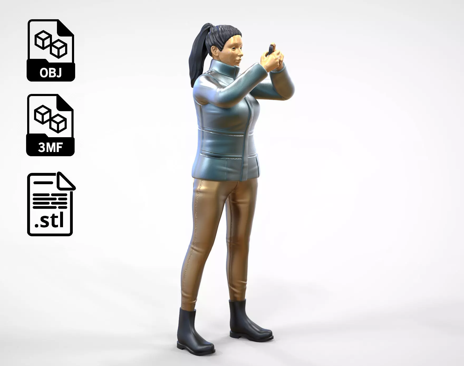 N9 Tourist on Ship taking photo with smartphone Camera 3D print model_0