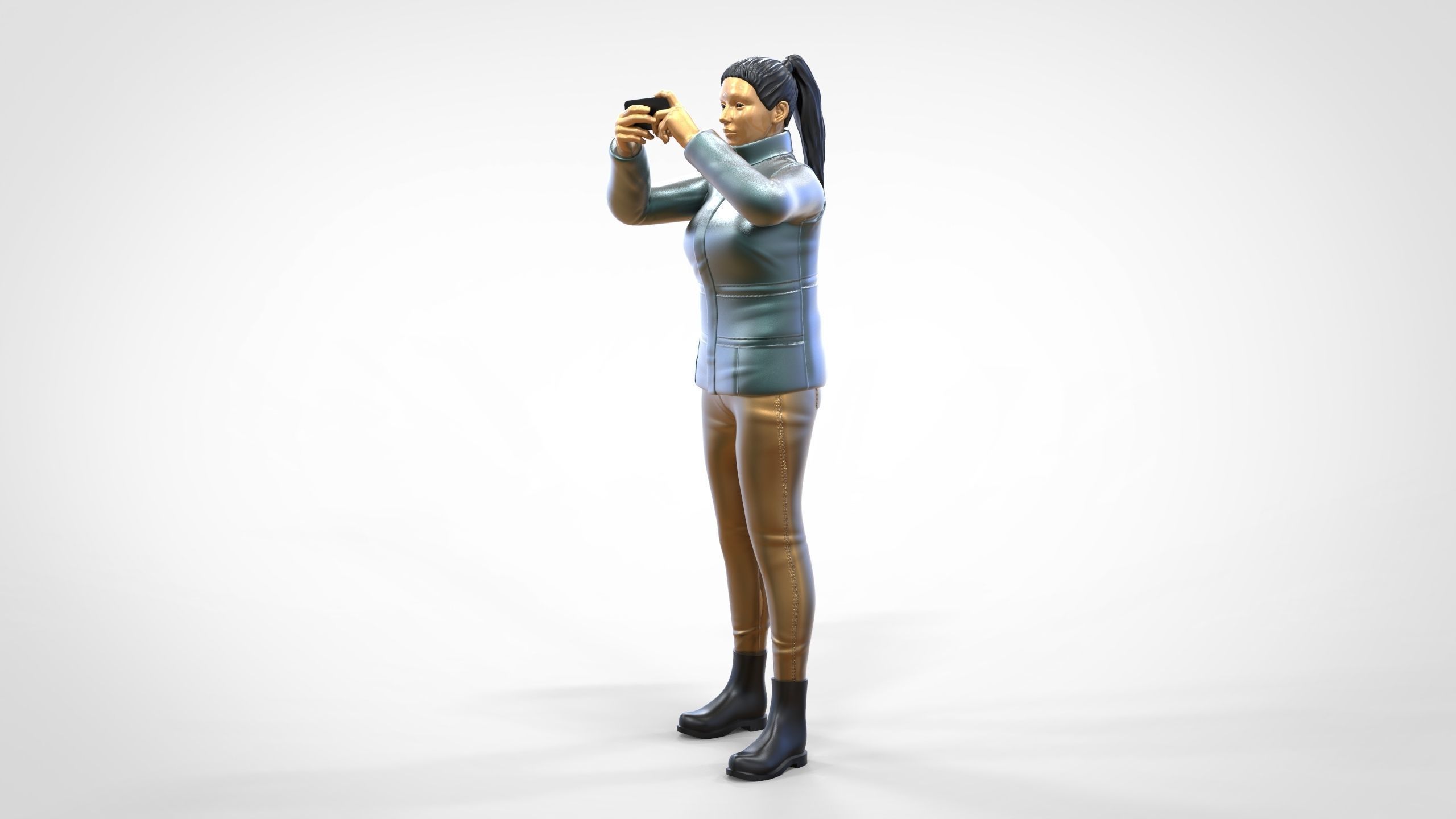 N9 Tourist on Ship taking photo with smartphone Camera 3D print model_1