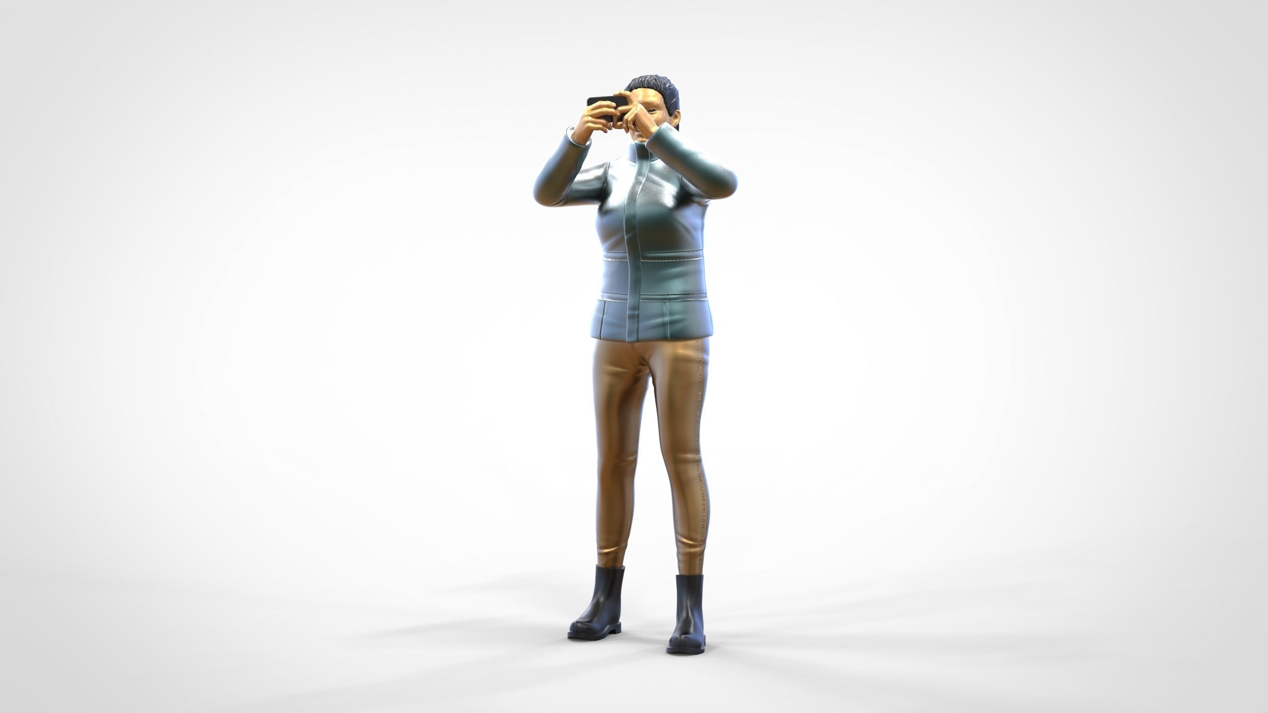 N9 Tourist on Ship taking photo with smartphone Camera 3D print model_17