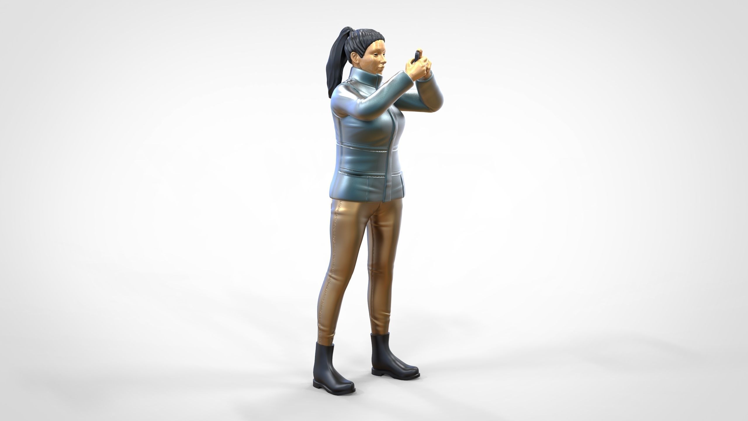 N9 Tourist on Ship taking photo with smartphone Camera 3D print model_2