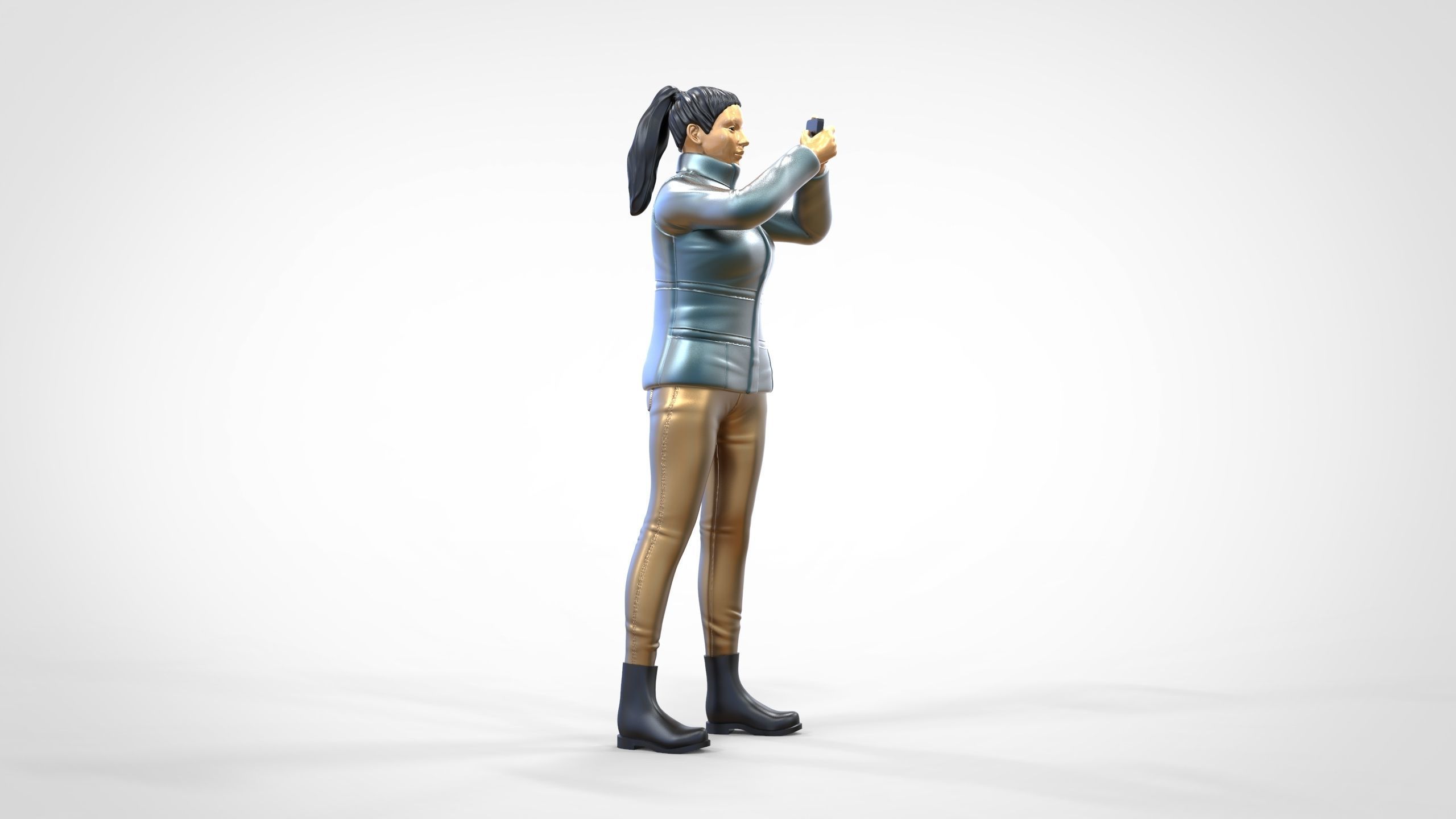 N9 Tourist on Ship taking photo with smartphone Camera 3D print model_3