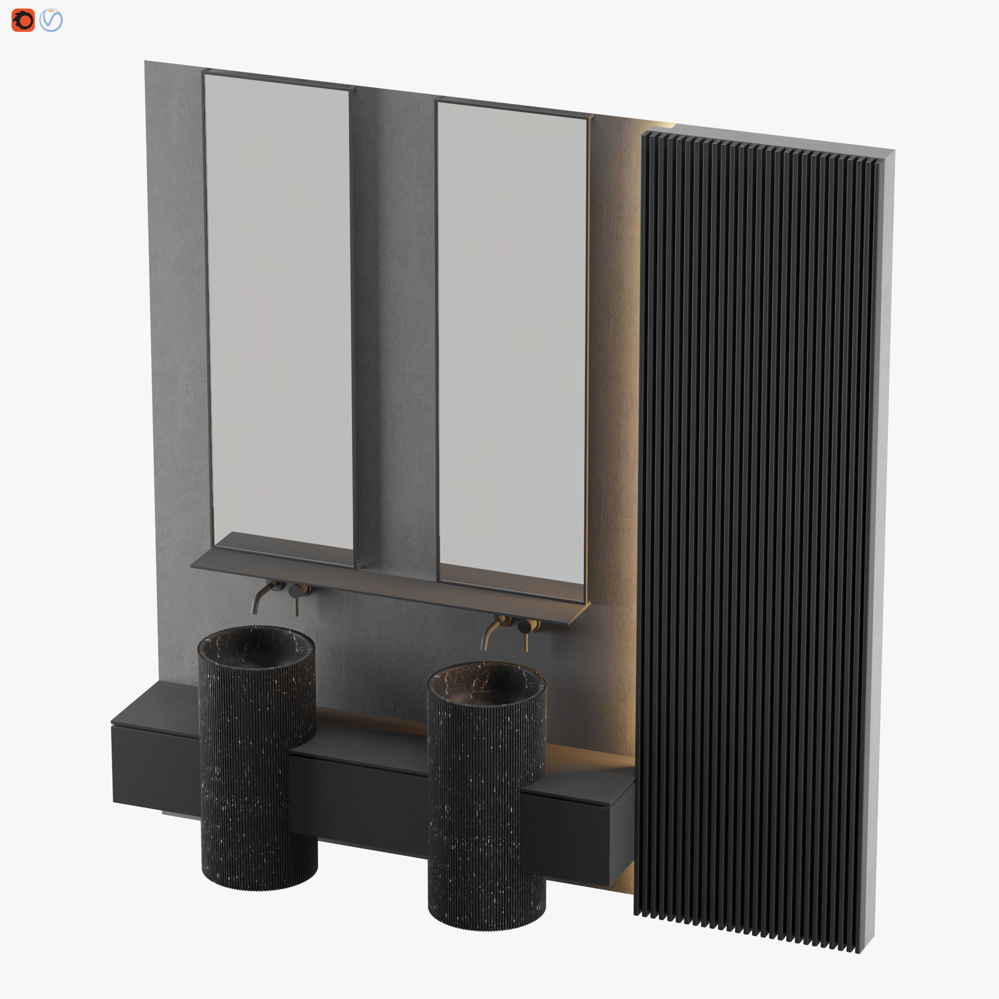 MODERN - Gray Bathroom 03 3D model_2