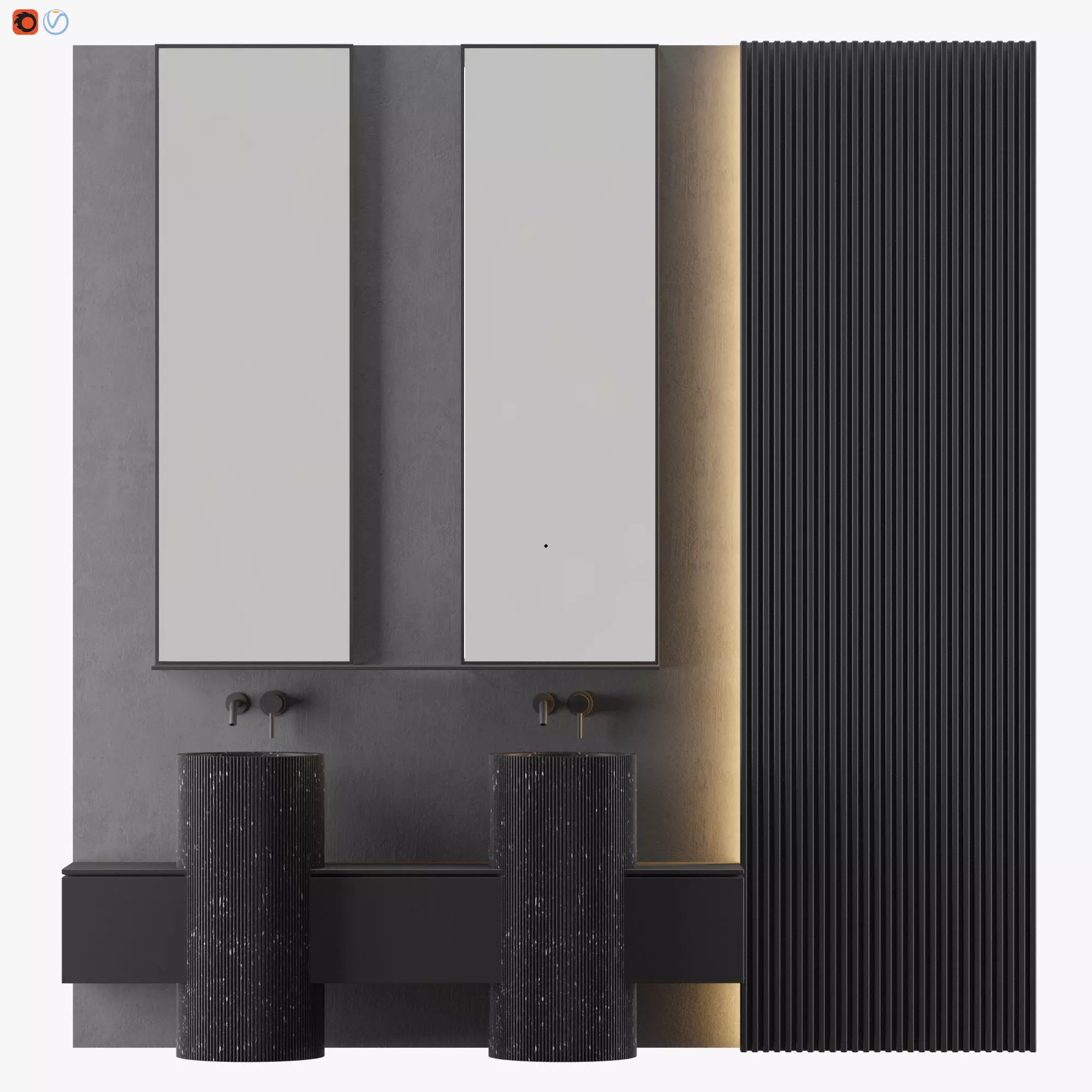 MODERN - Gray Bathroom 03 3D model_0