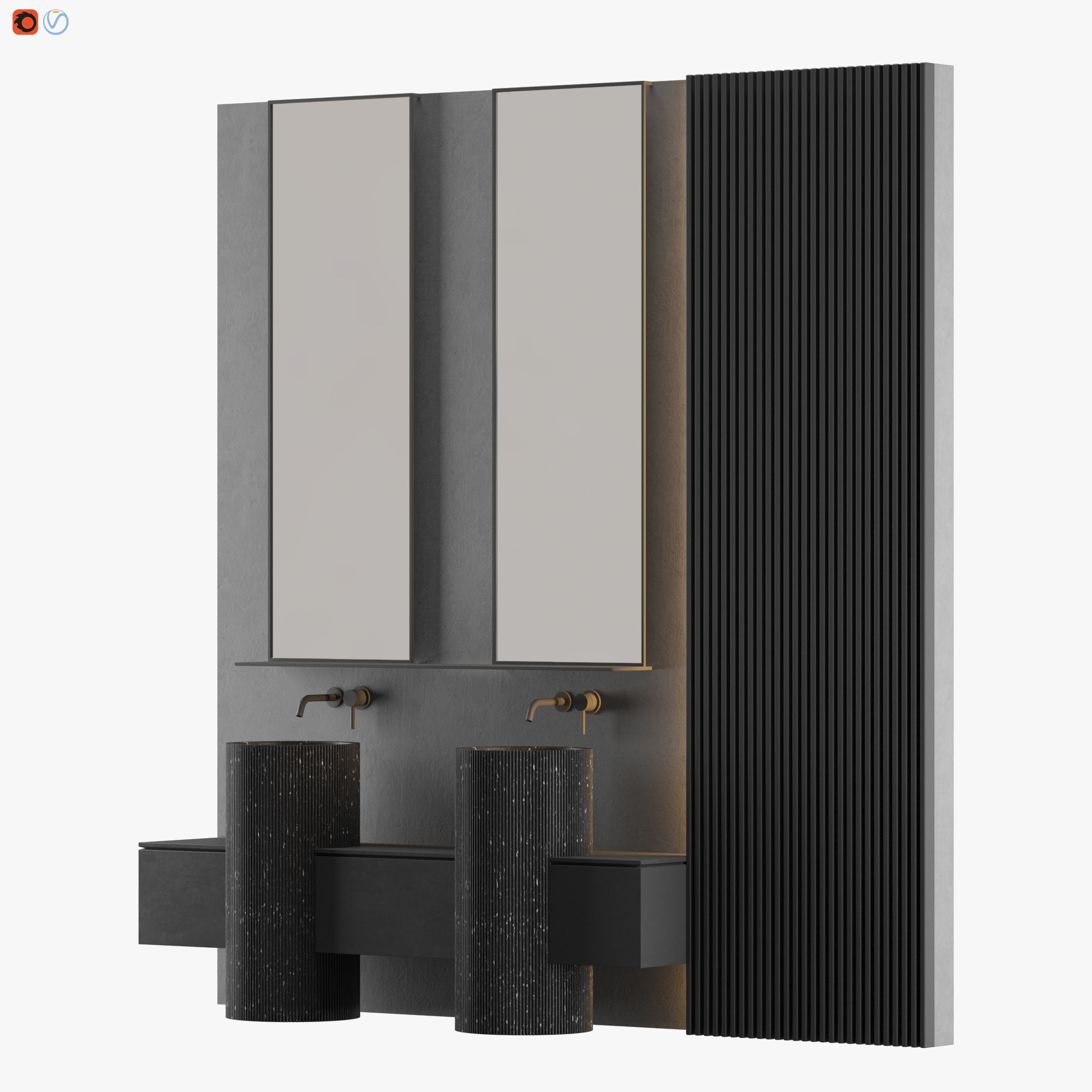 MODERN - Gray Bathroom 03 3D model_1