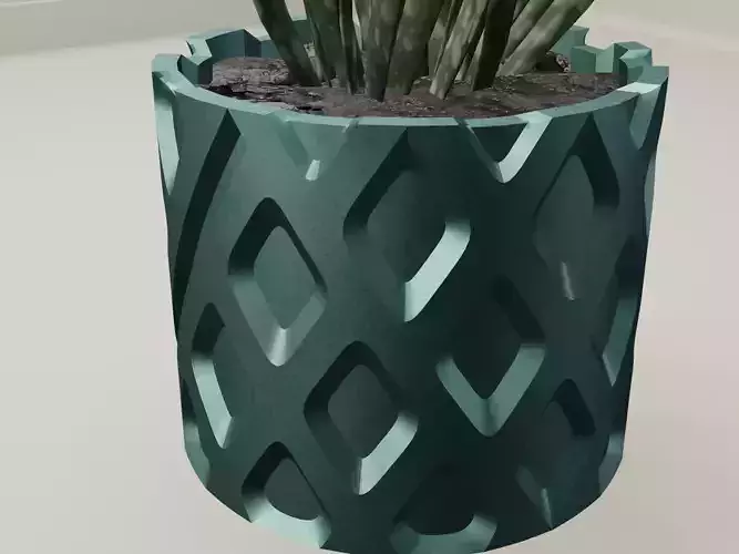 succulent plant pot 54 3D print model