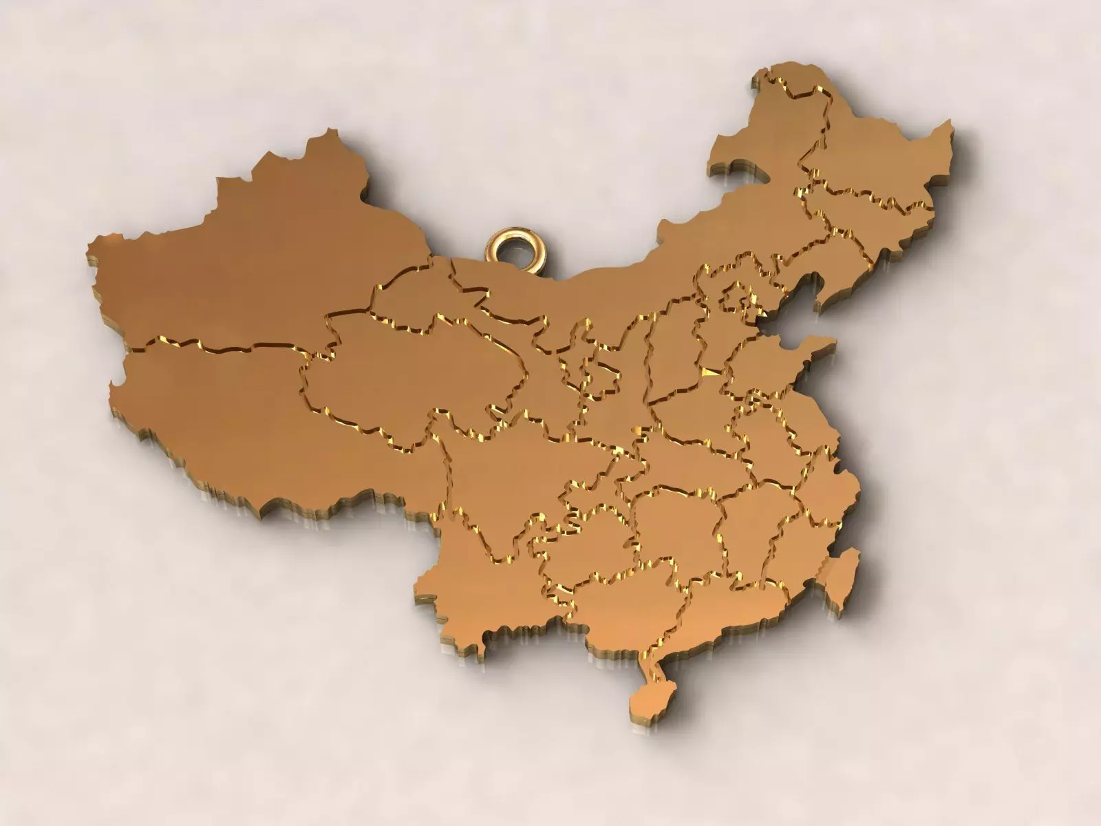 China Map Charm Pendant 3D print model