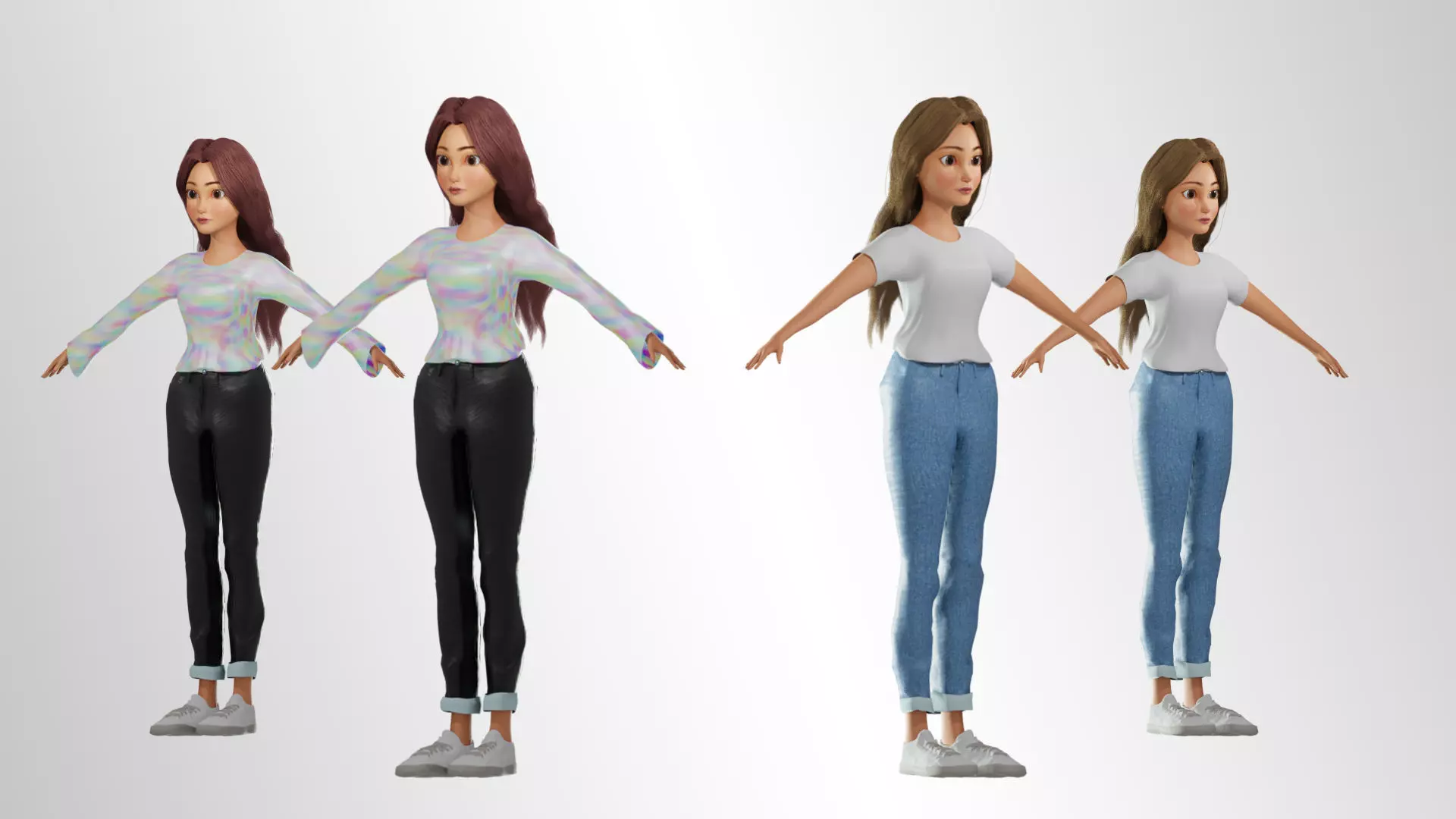Cartoon Woman Rigged 3D Model 3D model