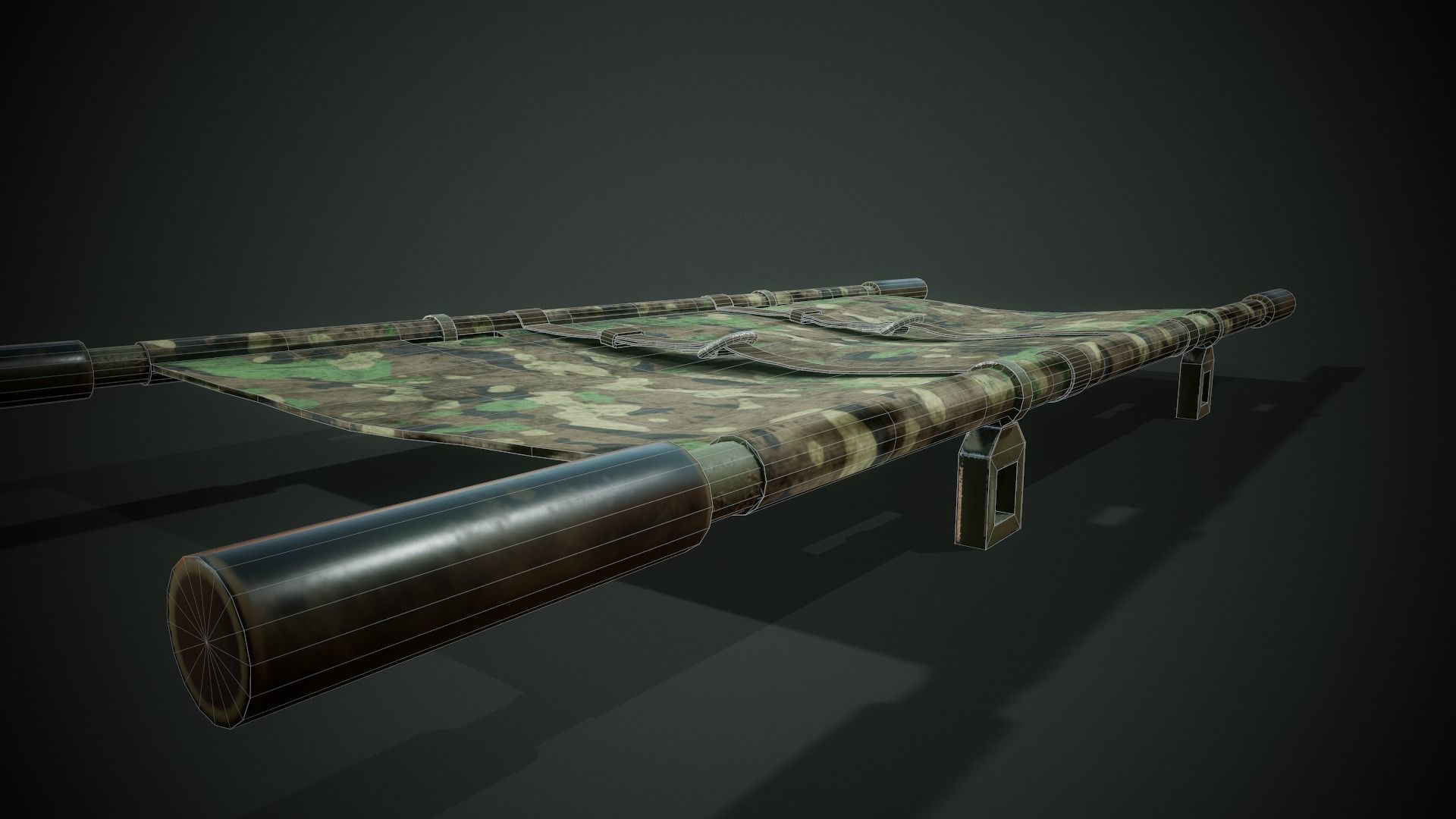 Military Stretcher - Tutorial Included Low-poly 3D model_7
