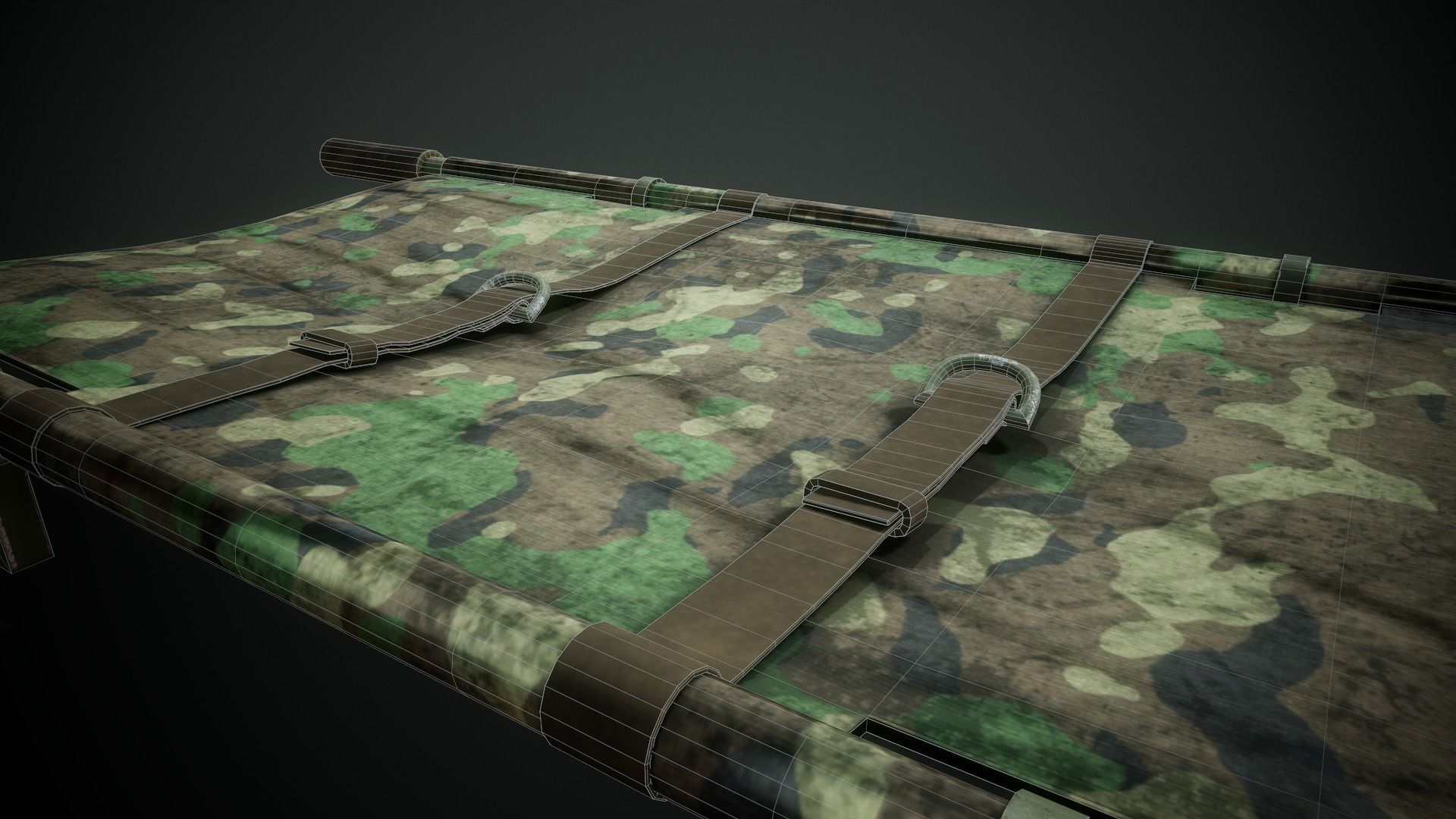 Military Stretcher - Tutorial Included Low-poly 3D model_11