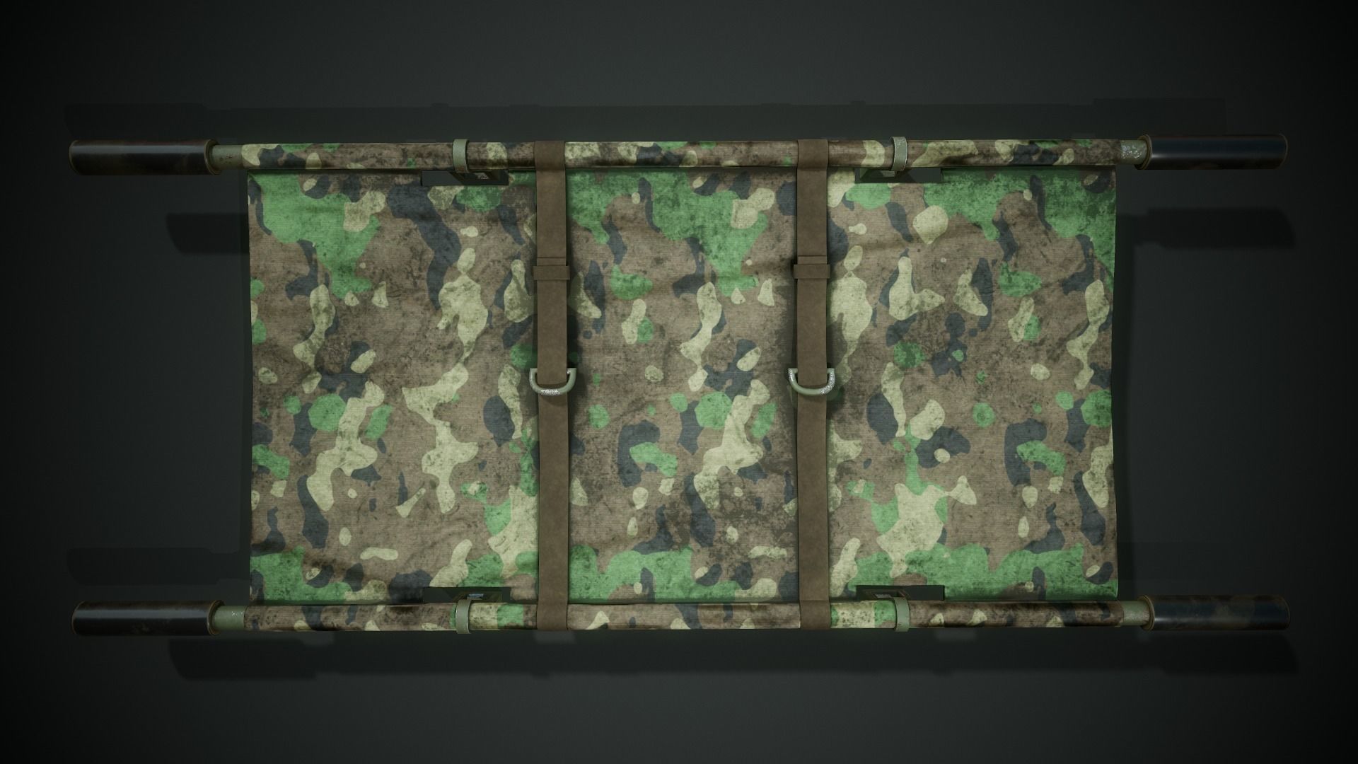 Military Stretcher - Tutorial Included Low-poly 3D model_4
