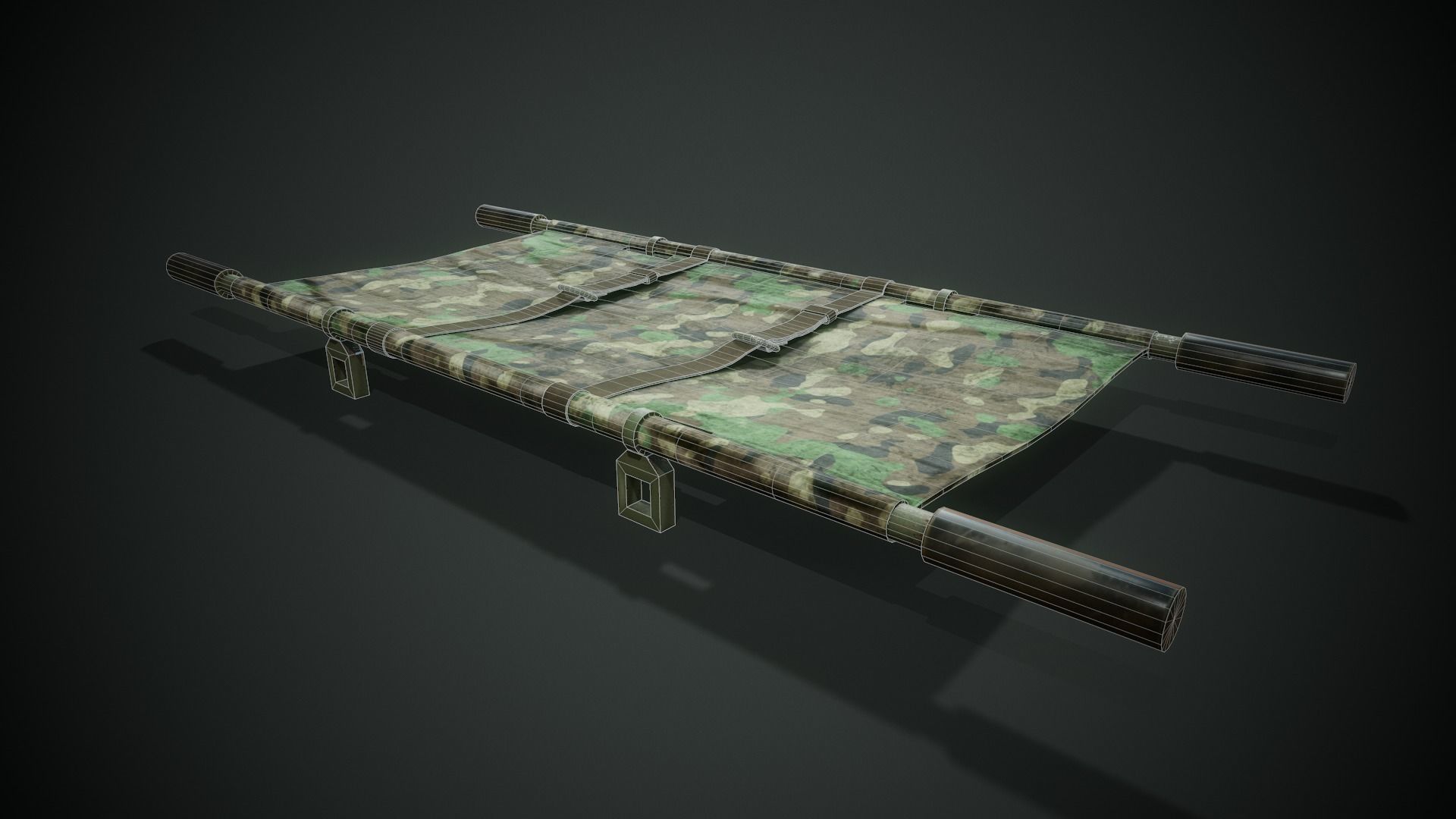 Military Stretcher - Tutorial Included Low-poly 3D model_3