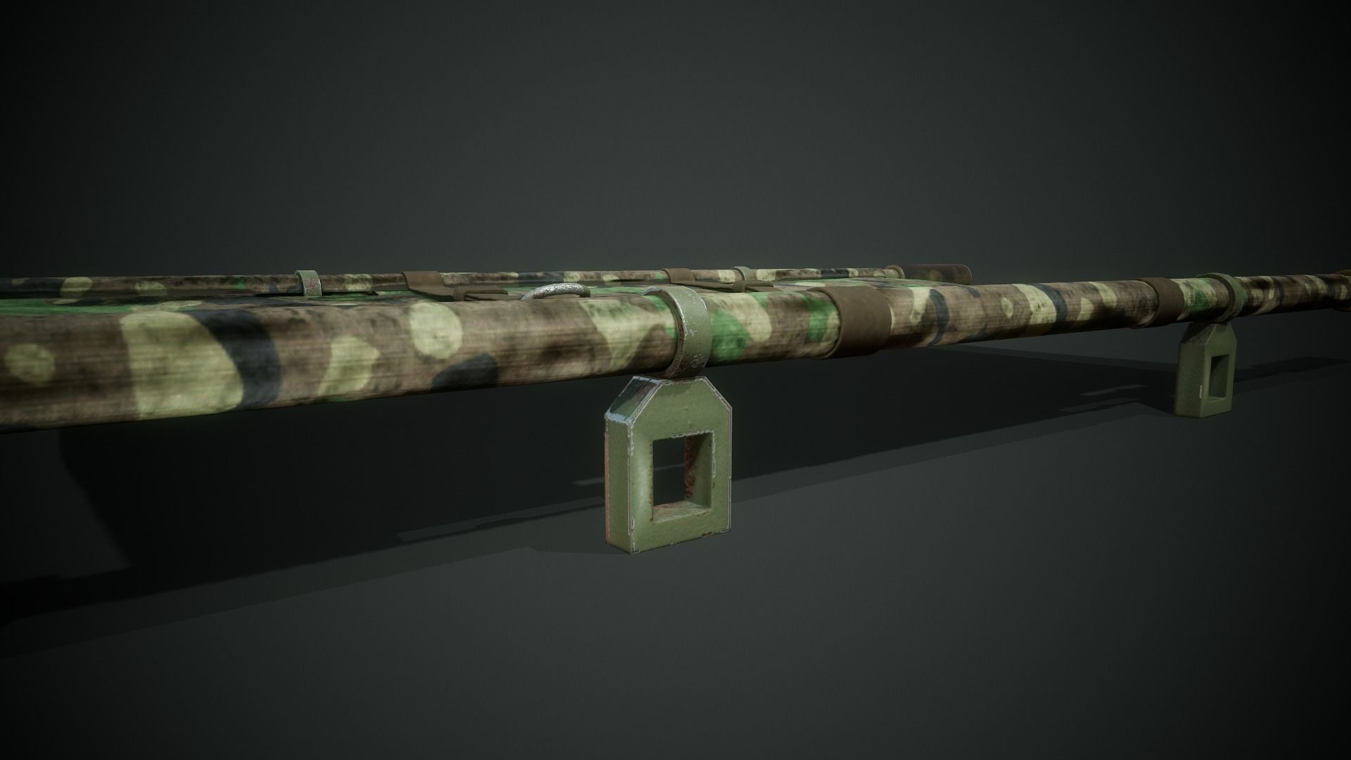 Military Stretcher - Tutorial Included Low-poly 3D model_8