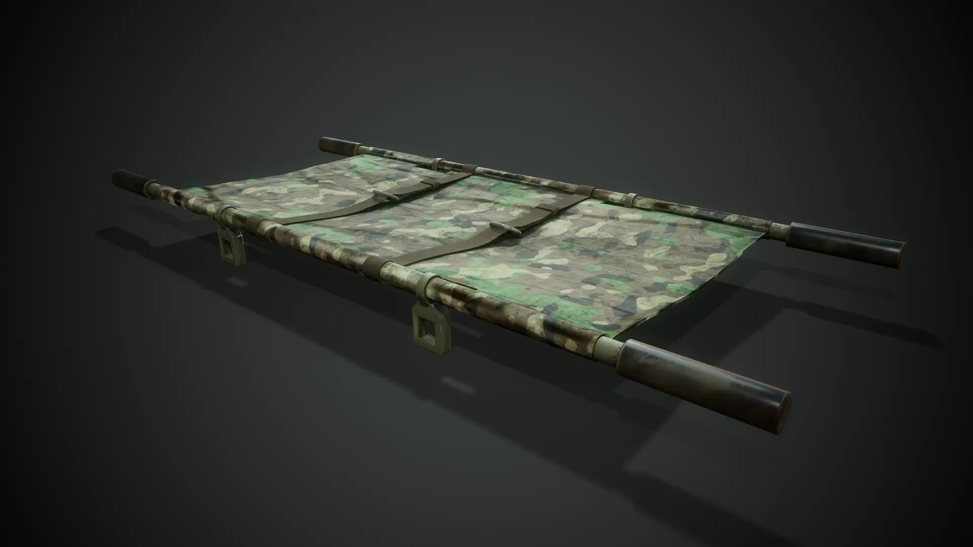 Military Stretcher - Tutorial Included Low-poly 3D model_0