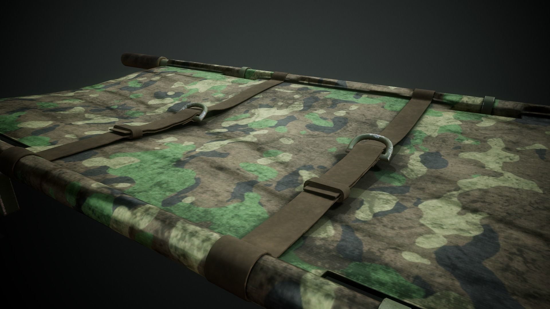Military Stretcher - Tutorial Included Low-poly 3D model_10