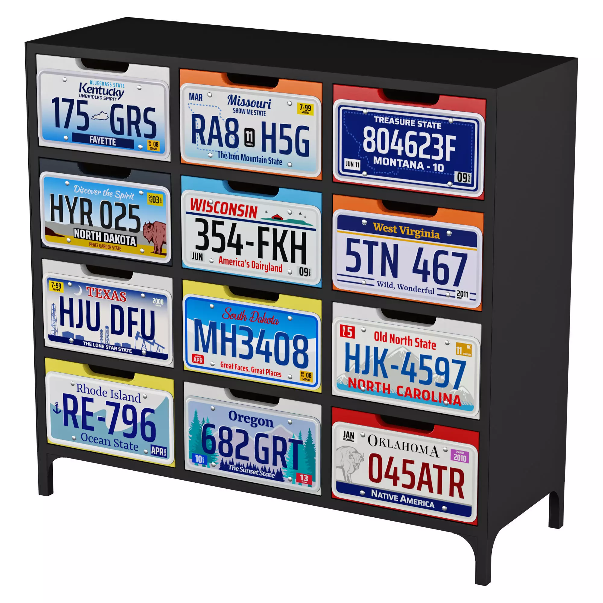 Comod USA licence plate 3D model