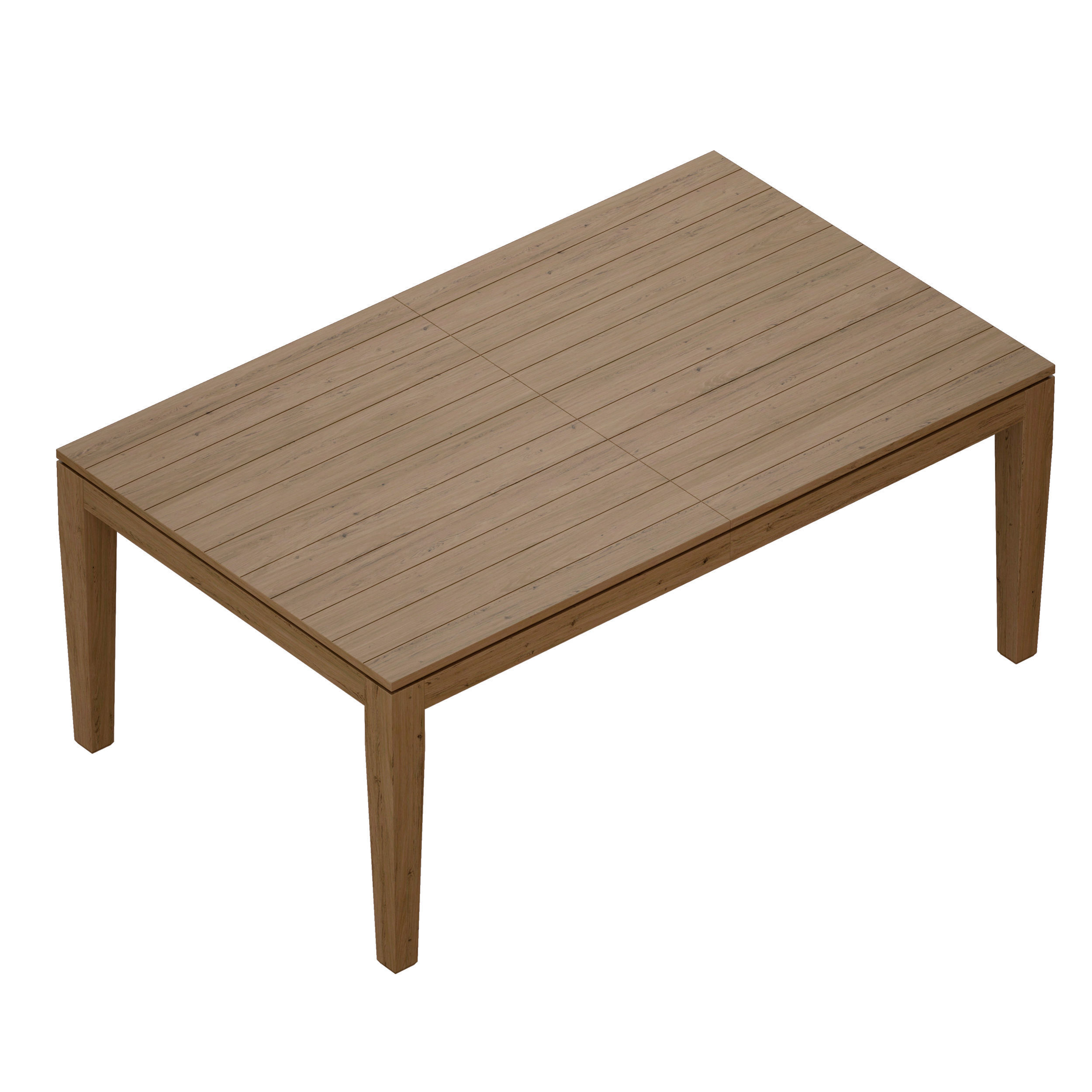 Morris Ash Grey Reclaimed Wood Extension Dining Table 3D model_3