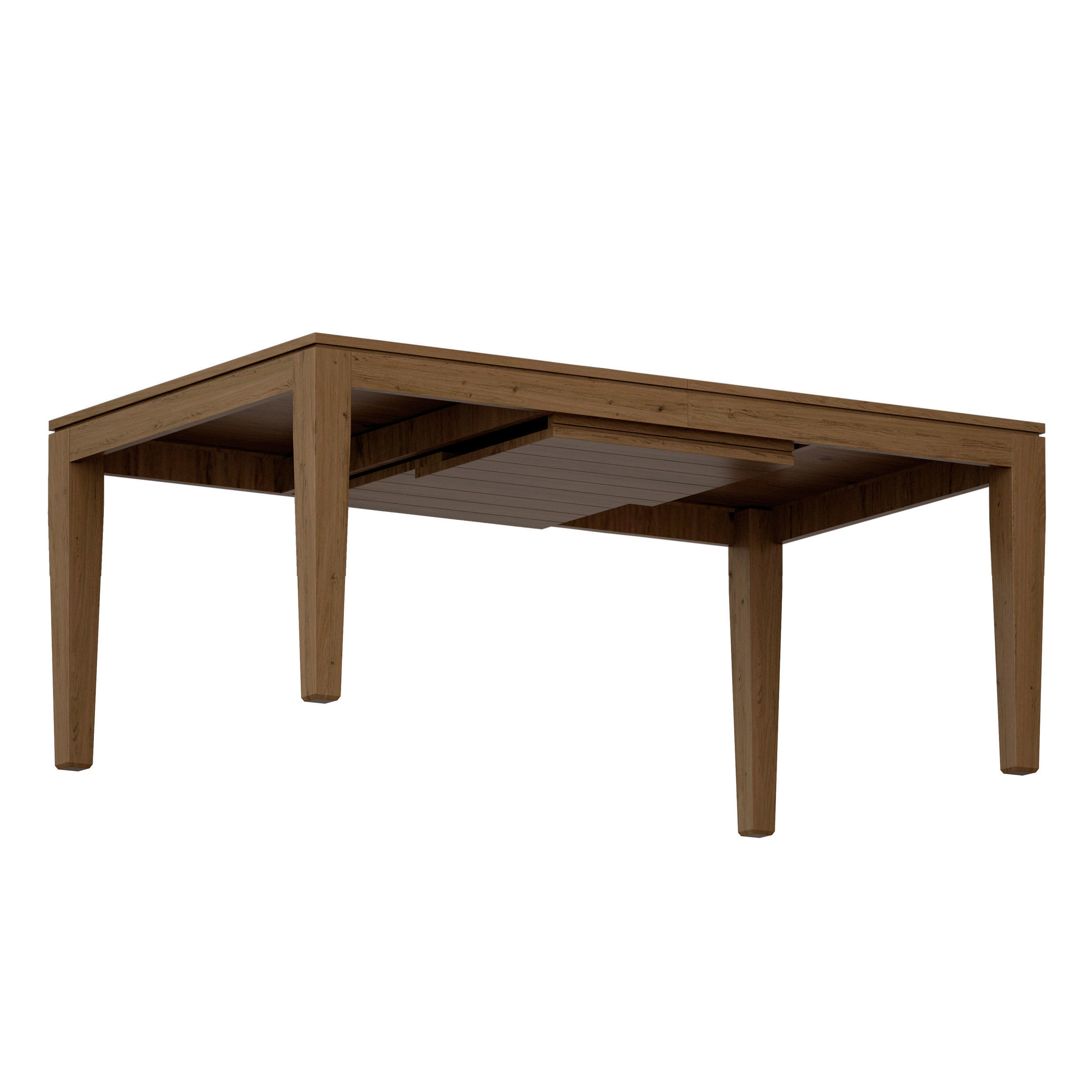 Morris Ash Grey Reclaimed Wood Extension Dining Table 3D model_2