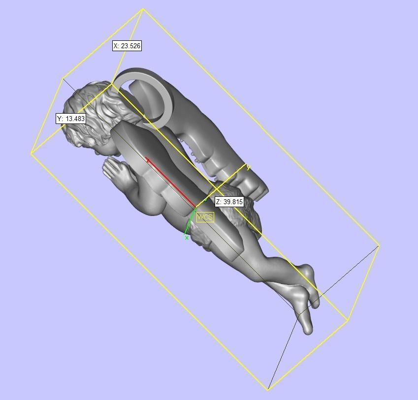 Pendant angel pray wings gems  3D print model_4