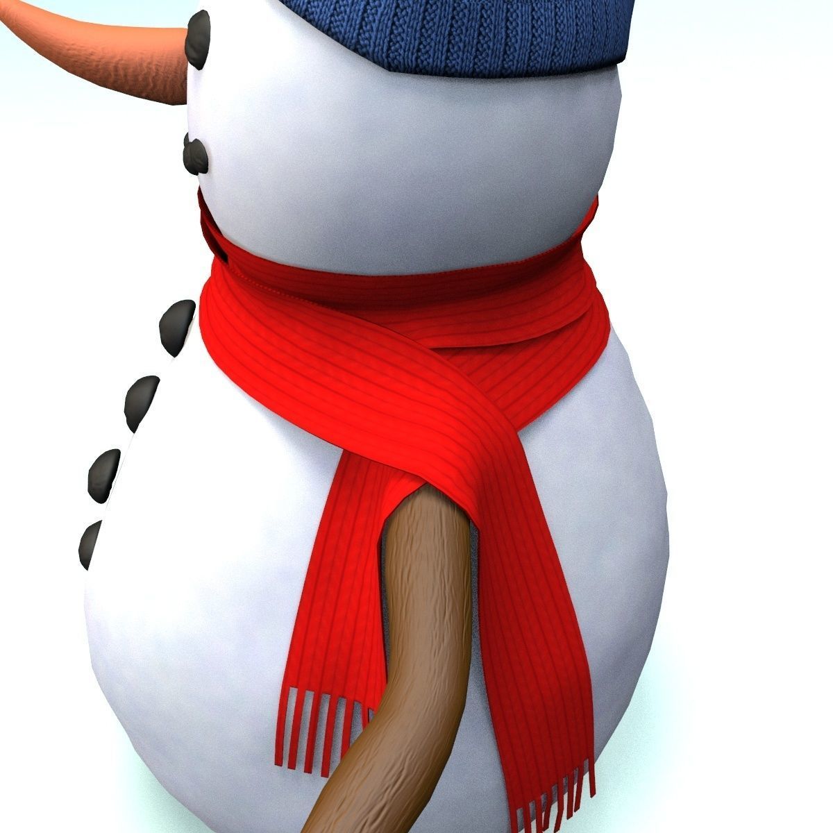 cartoon snowman Low-poly 3D model_3