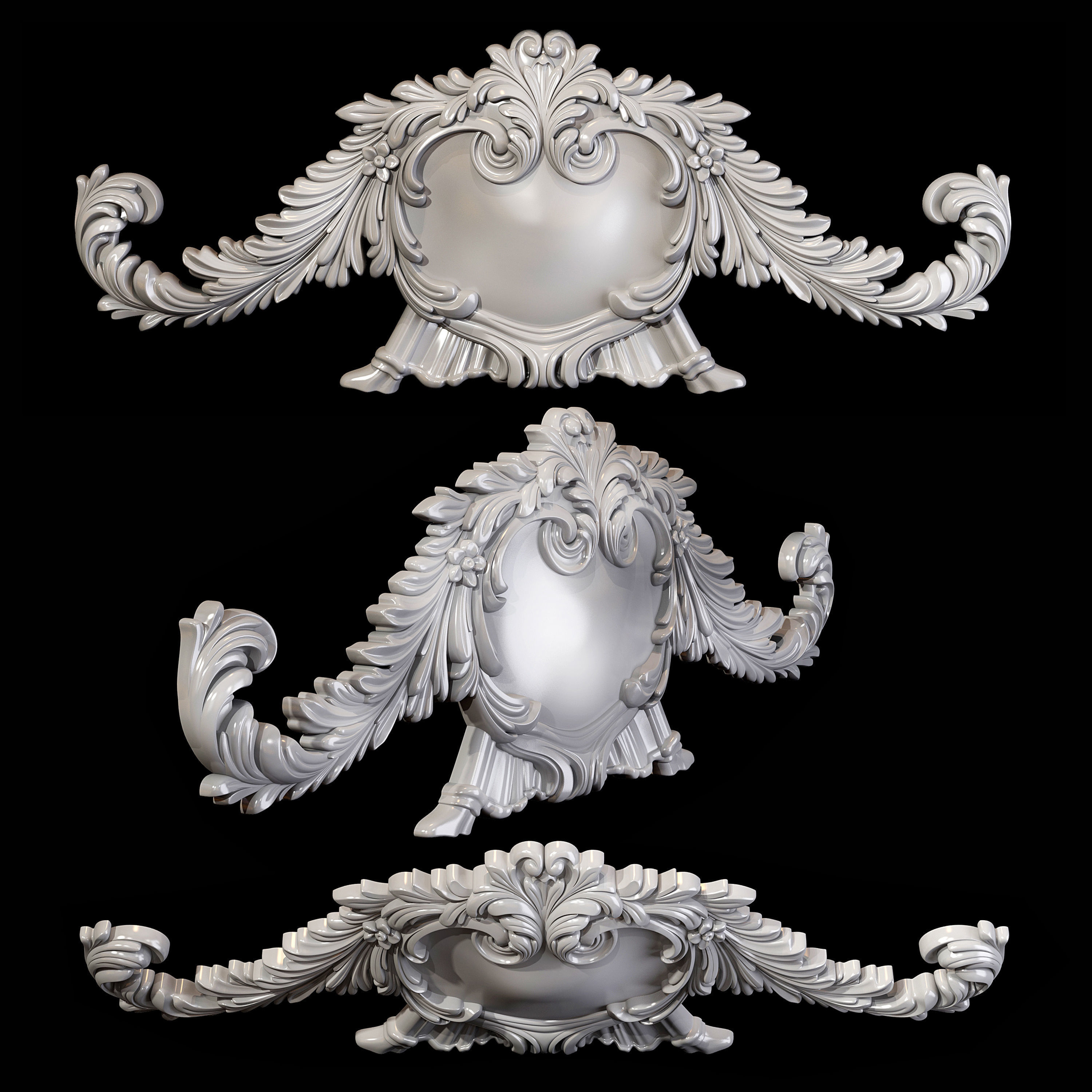 Classic carved 062 3D model_5