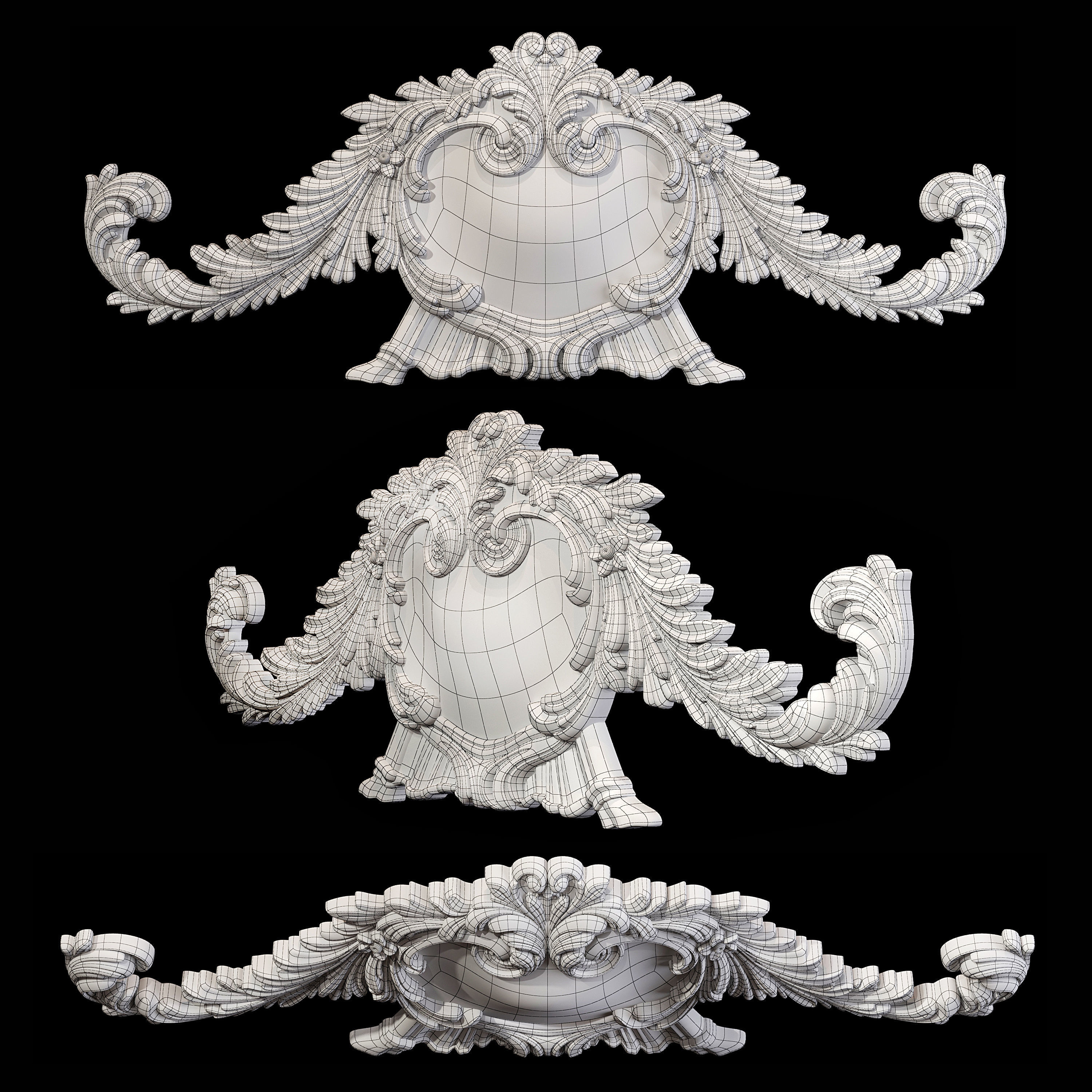 Classic carved 062 3D model_4