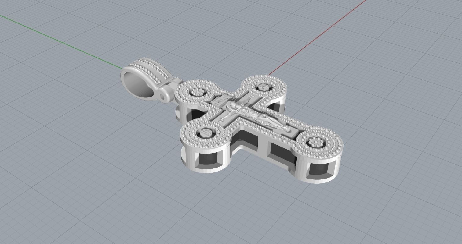 Orthodox cross 3D print model_2