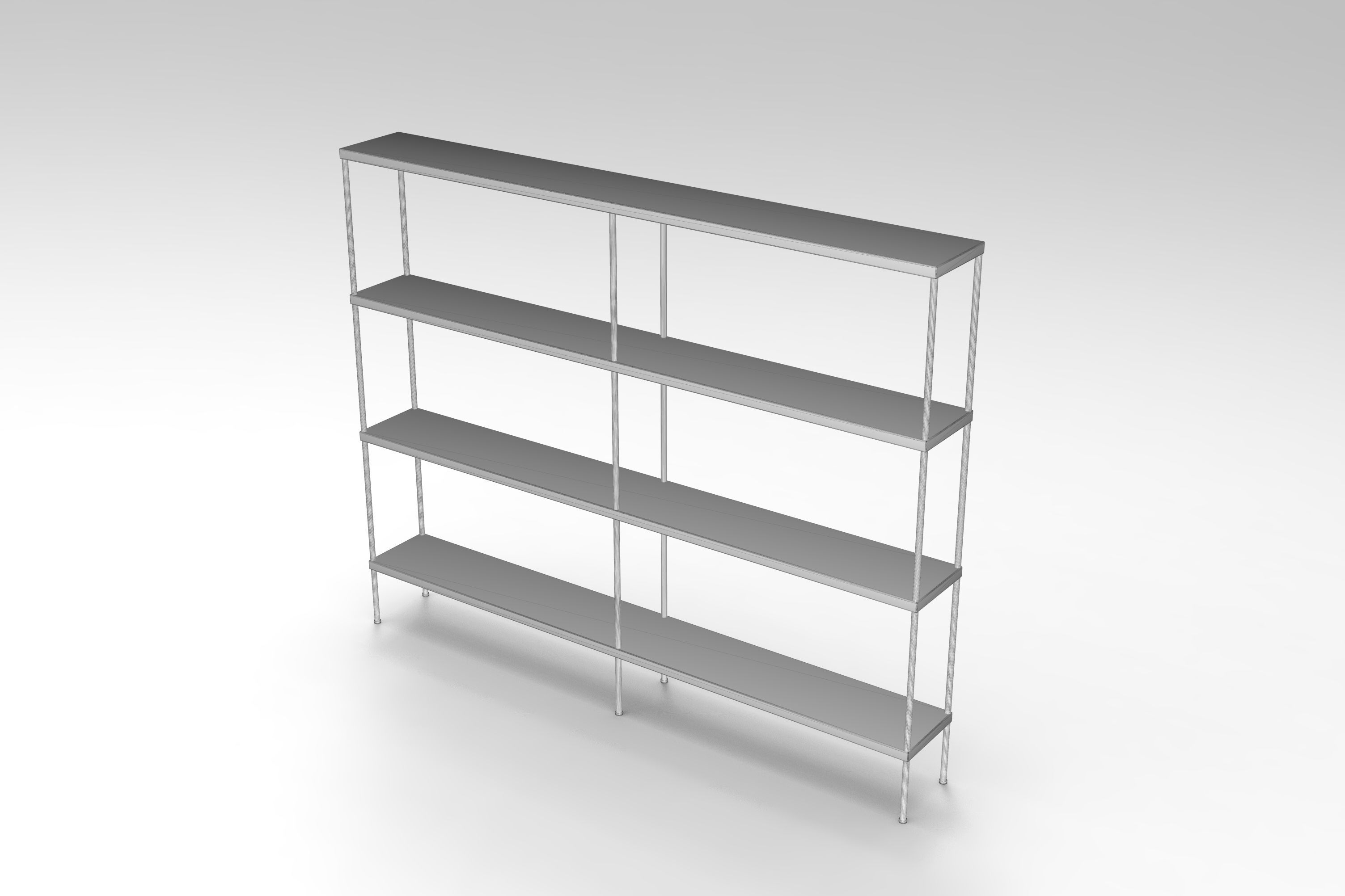 Shelving System Low-poly 3D model_5