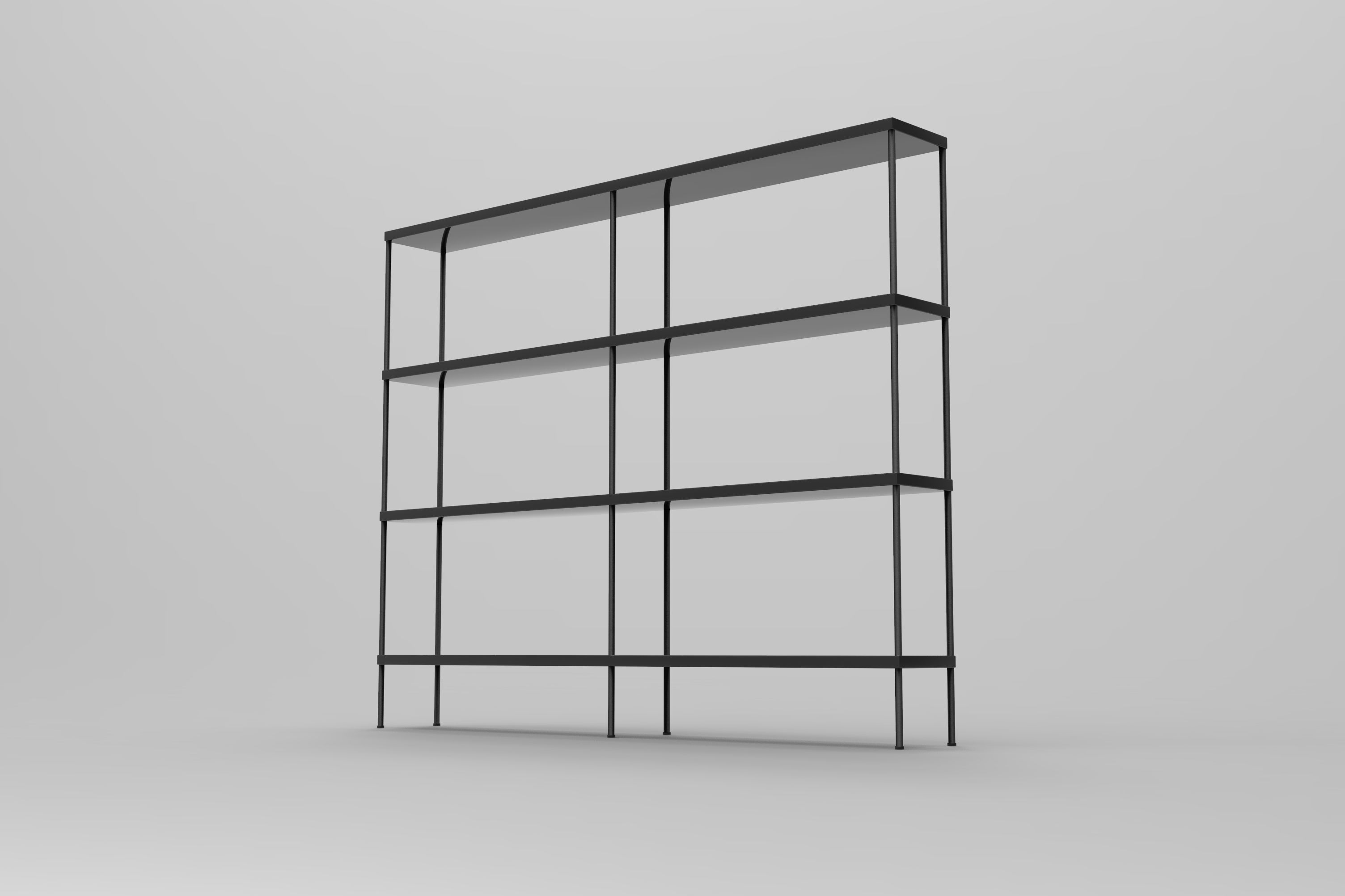 Shelving System Low-poly 3D model_4