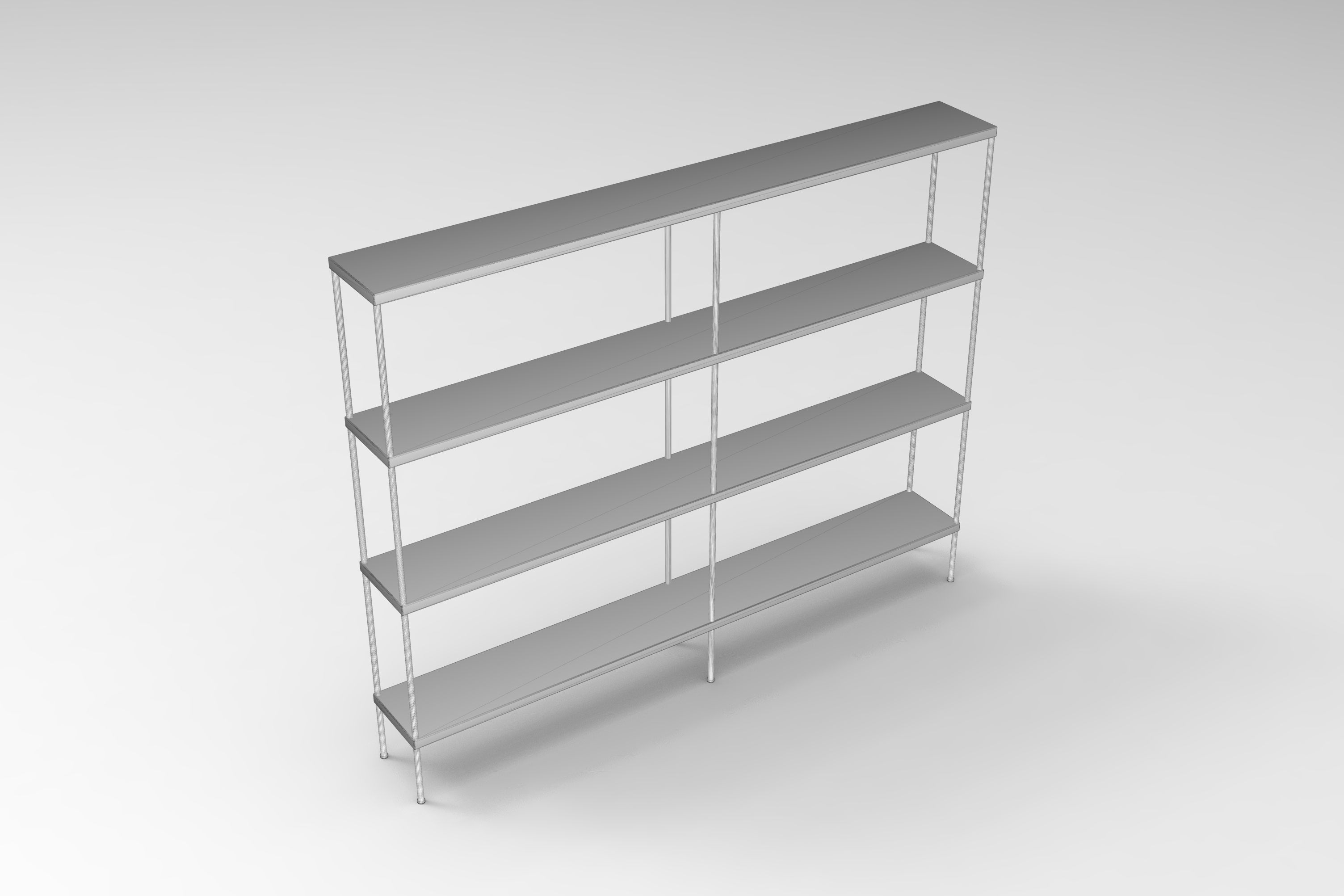 Shelving System Low-poly 3D model_6